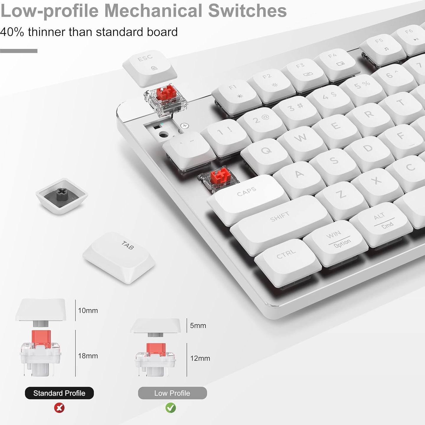 Teclado Mecánico Inalámbrico LeadsaiL FA98 Plata 96% 2.4GHz