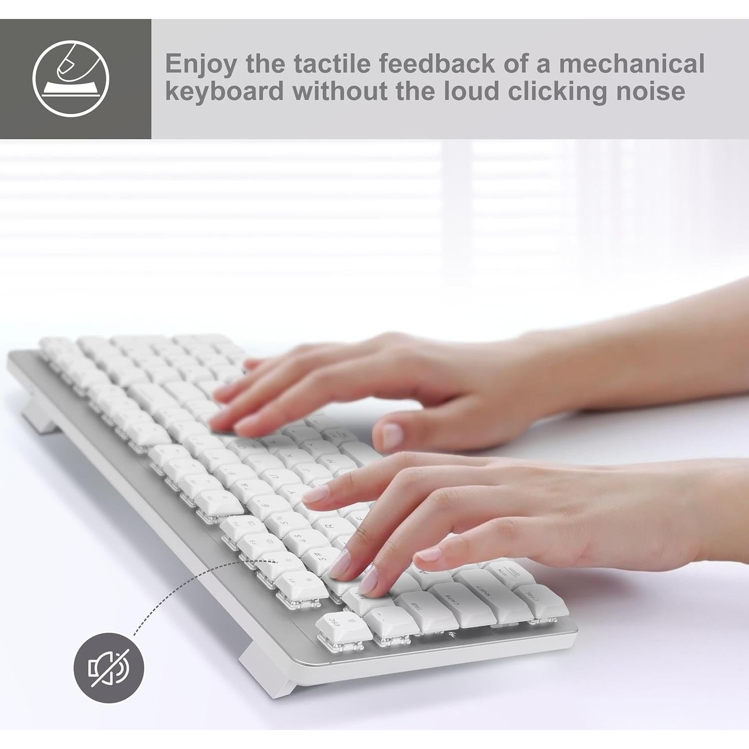 Teclado Mecánico Inalámbrico LeadsaiL FA98 Plata 96% 2.4GHz