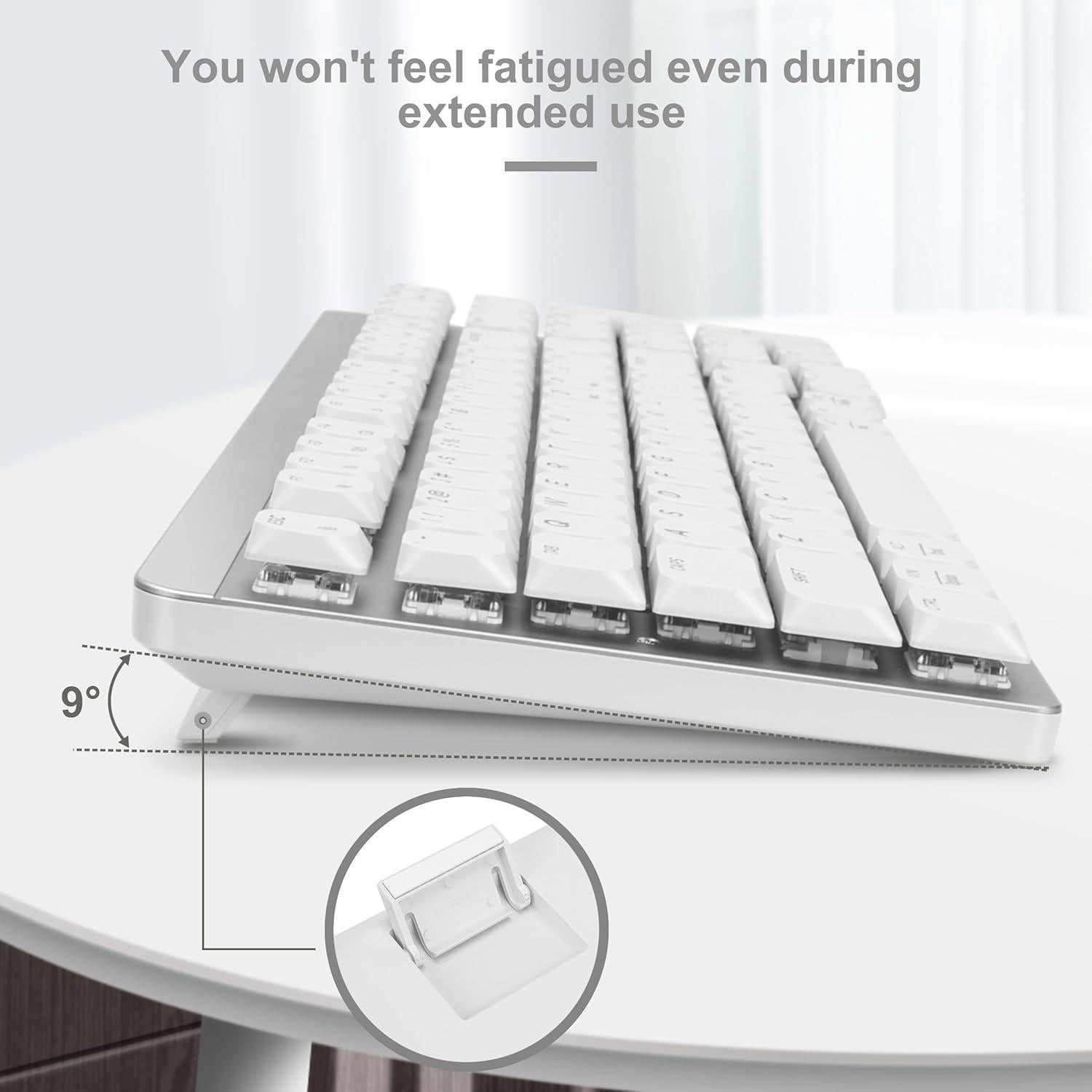 Teclado Mecánico Inalámbrico LeadsaiL FA98 Plata 96% 2.4GHz