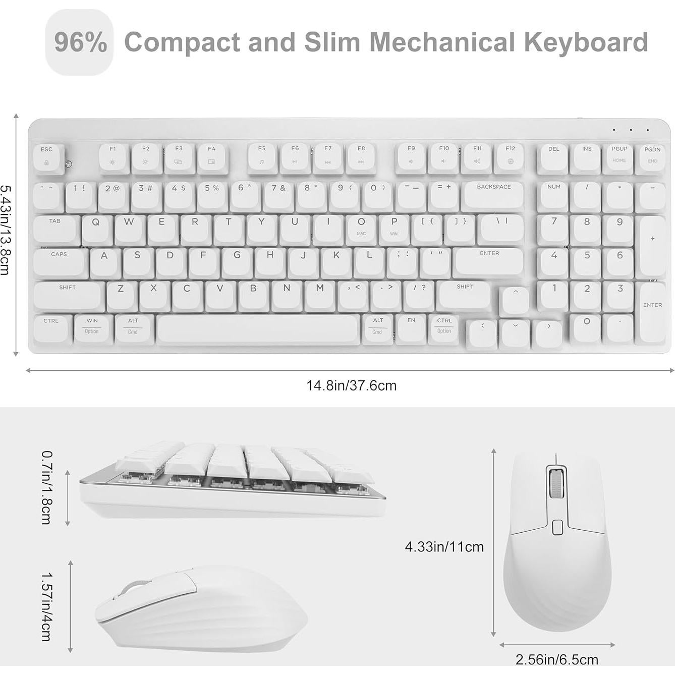 Teclado Mecánico Inalámbrico LeadsaiL FA98 Plata 96% 2.4GHz