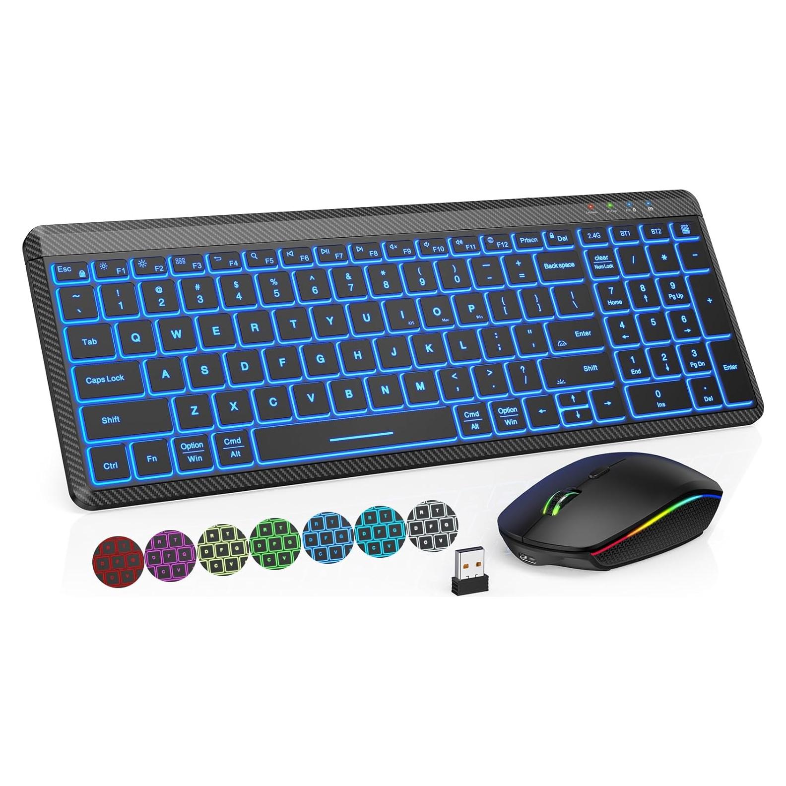 Combo Teclado y Ratón Inalámbricos Bluetooth SABLUTE Negro