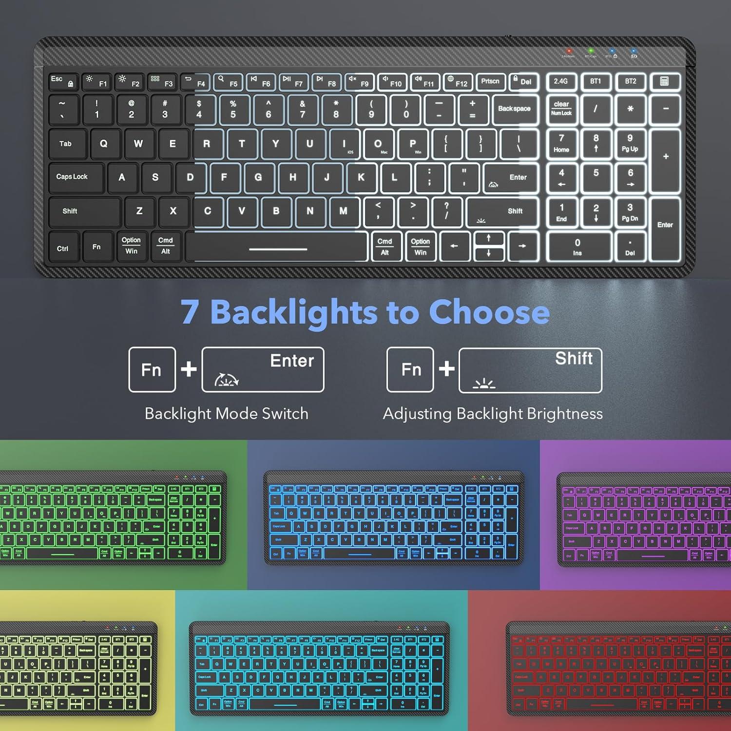 Combo Teclado y Ratón Inalámbricos Bluetooth SABLUTE Negro