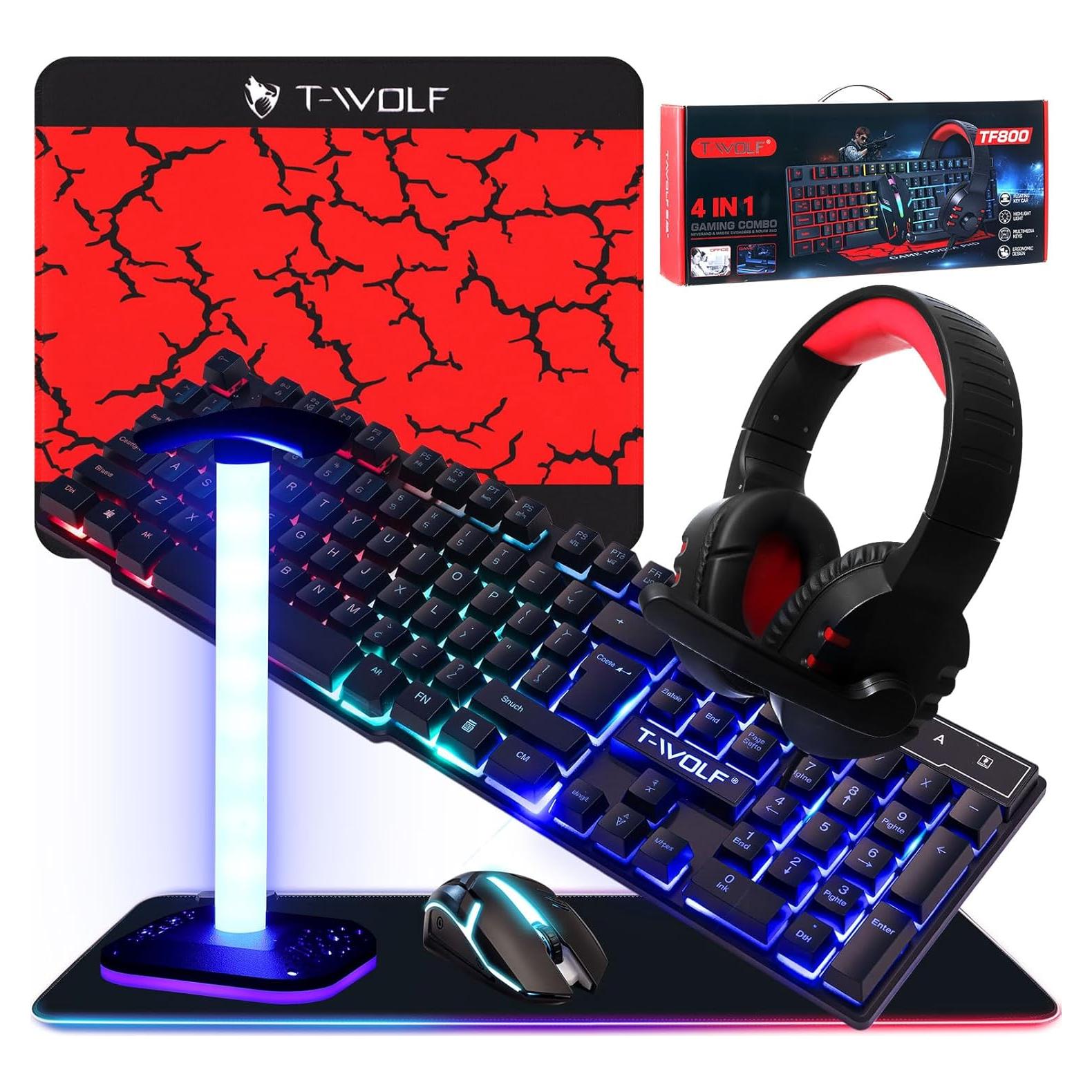 Set de Juego Vinsot 6 en 1: Teclado, Ratón, Auriculares y Más