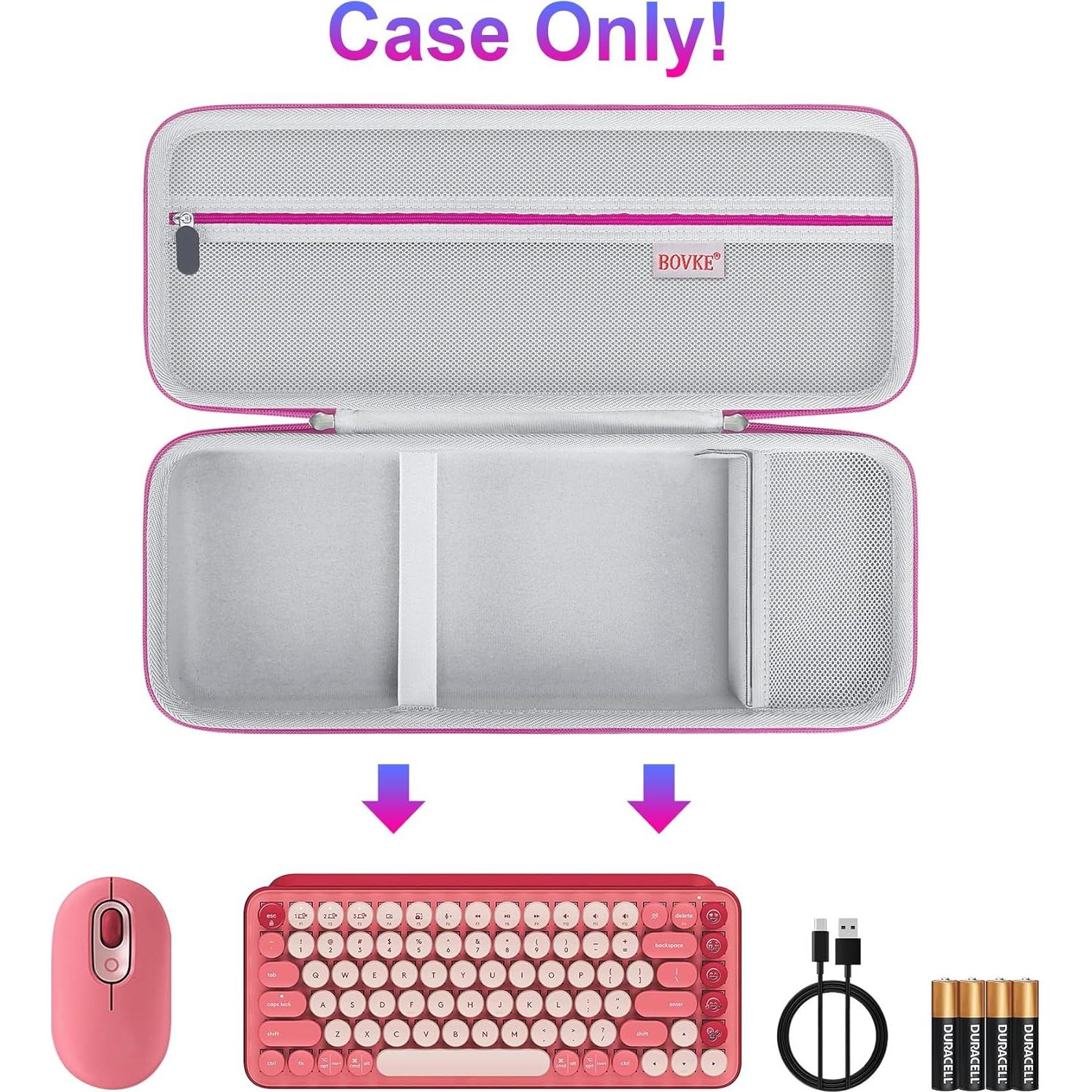 Funda Dura BOVKE para Teclado Logitech POP Rosa