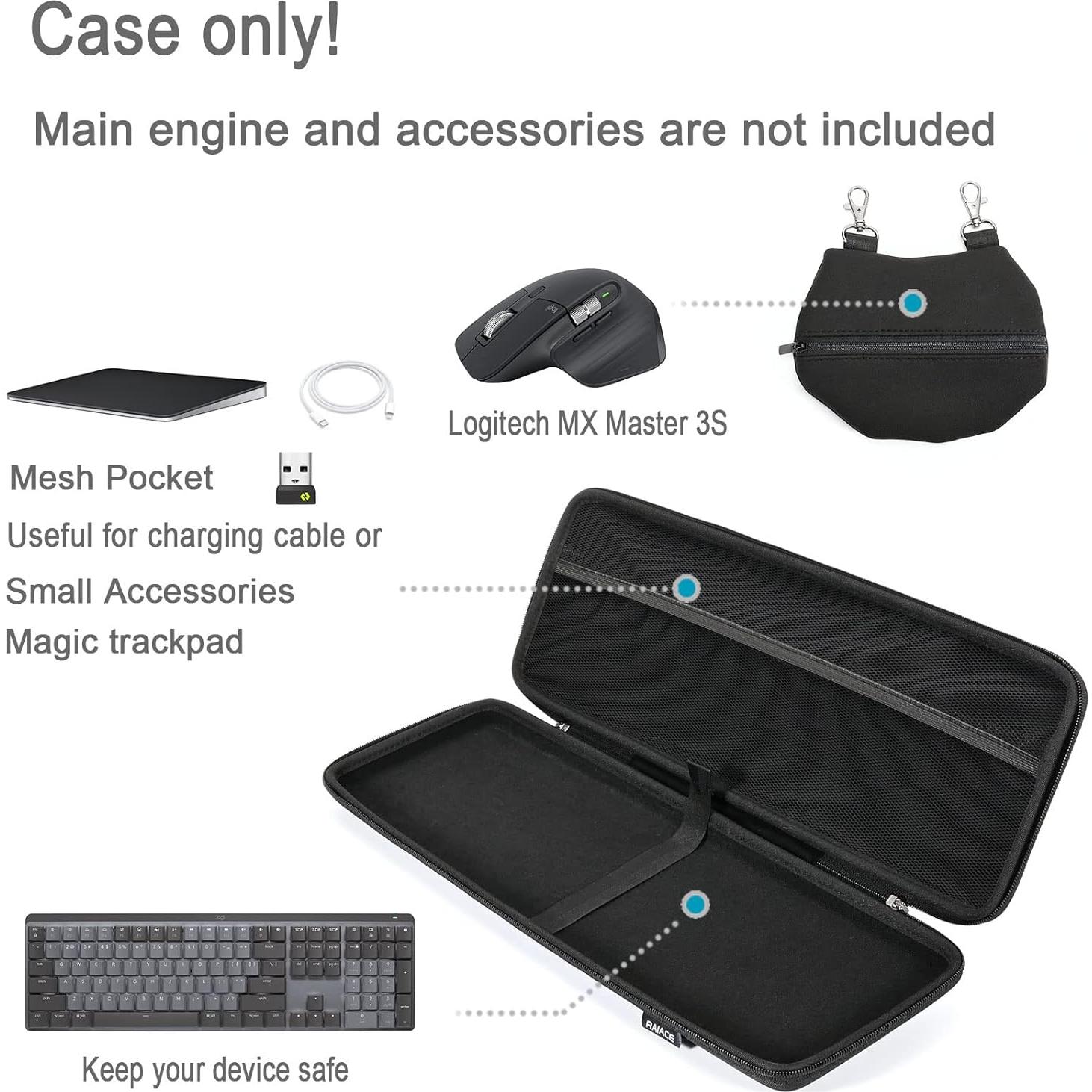 Funda Dura RAIACE para Teclado Logitech MX Mechanical - Negro