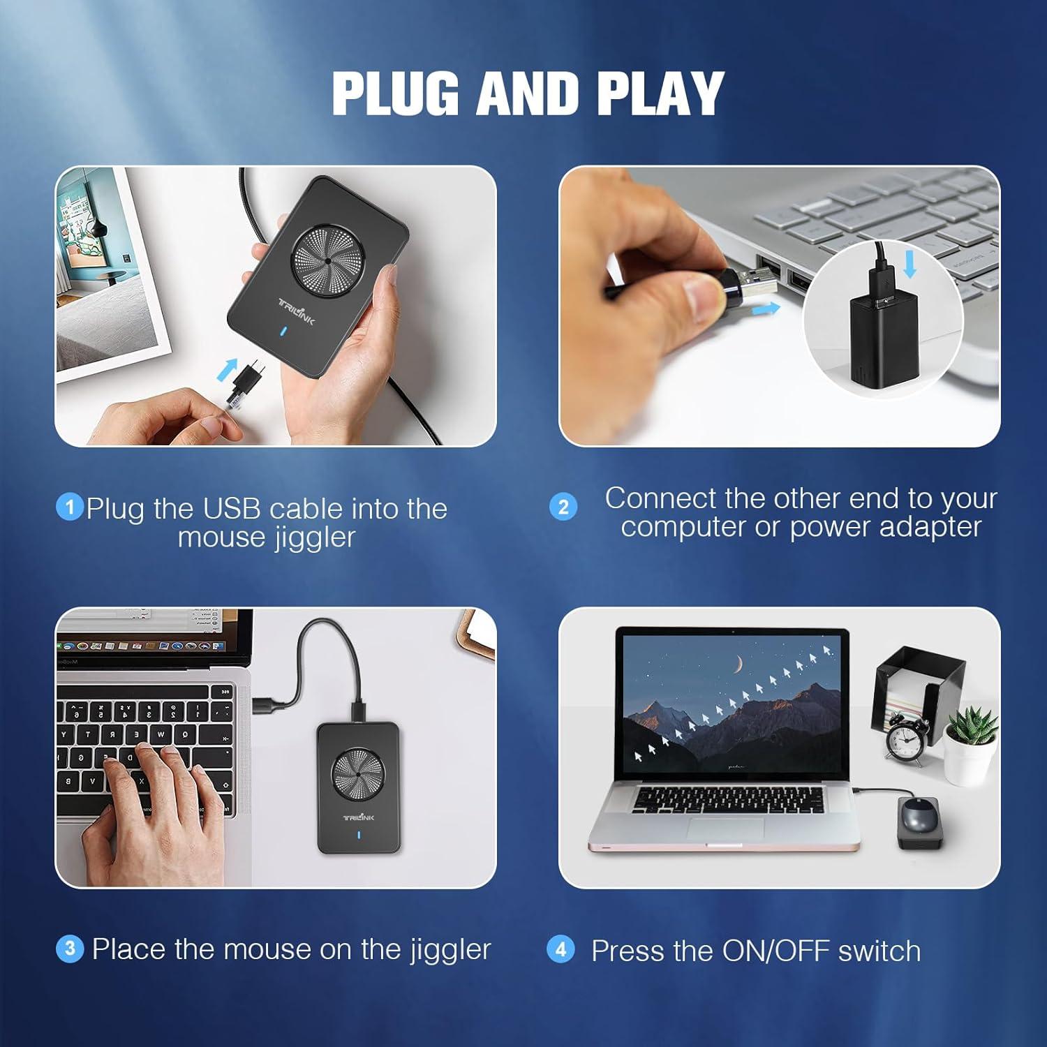 Jiggler de Ratón Indetectable TRILINK con Adaptador USB-C