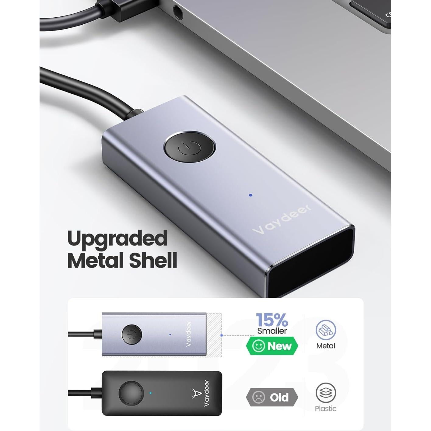 Vaydeer Mouse Jiggler USB Metálico S4 con Interruptor ON/OFF