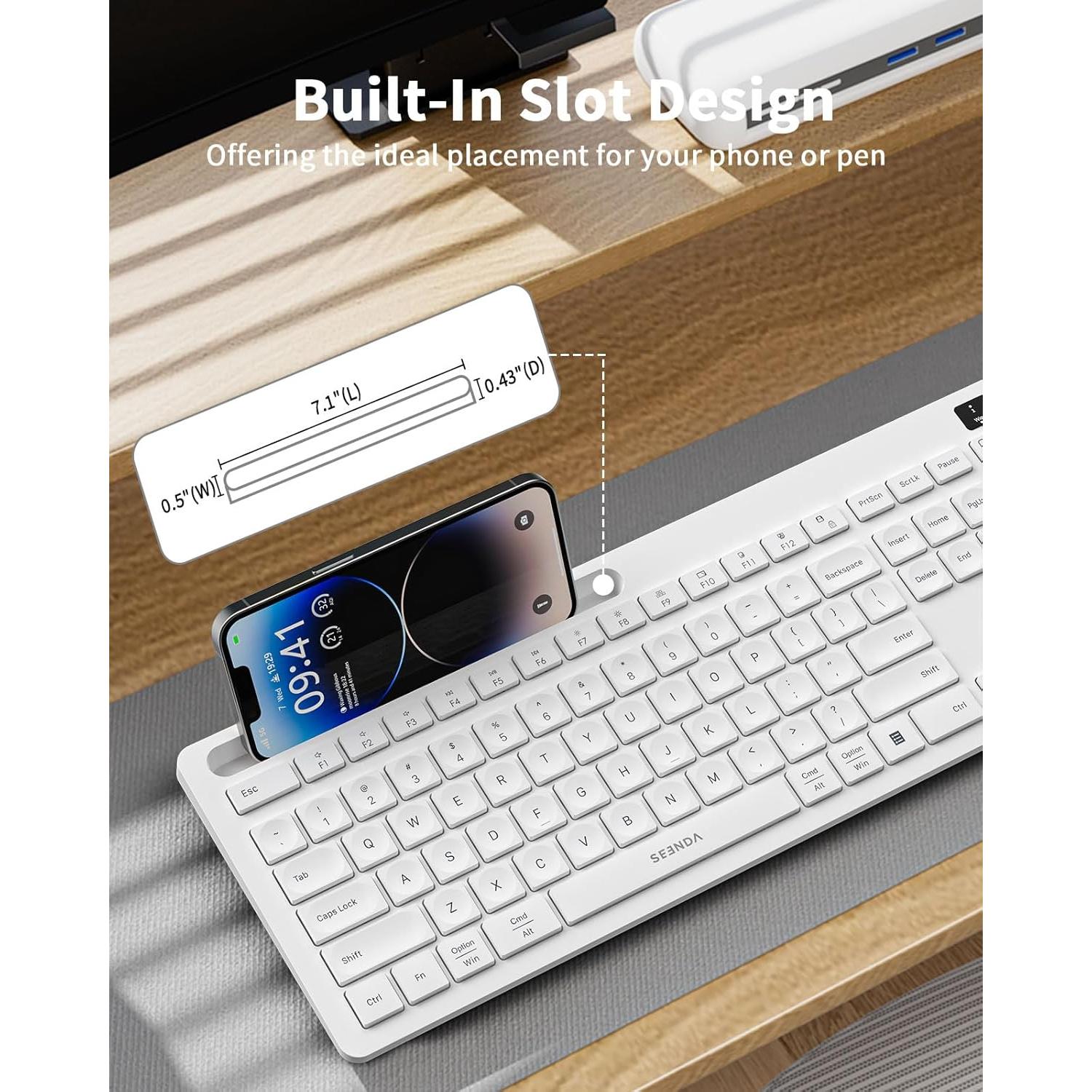 Combo Teclado y Ratón Inalámbricos Seenda Blancos para Mac