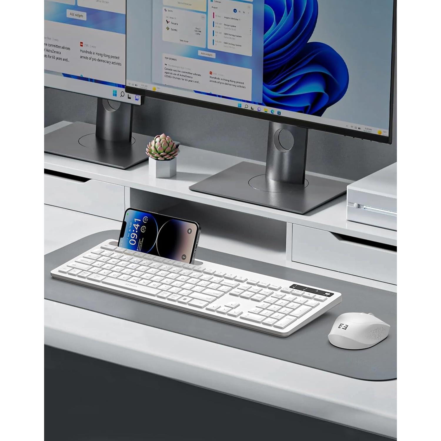 Combo Teclado y Ratón Inalámbricos Seenda Blancos para Mac