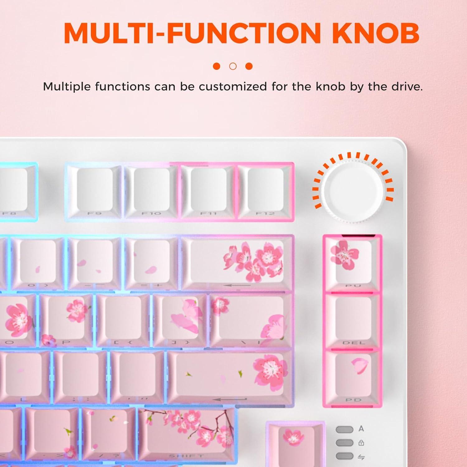 Teclado Mecánico Inalámbrico DAREU EK75PRO Sakura Pink 75%