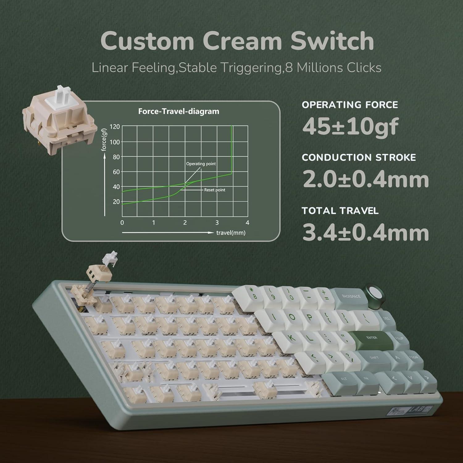 Teclado Mecánico RK Royal Kludge R65 60% Gasket RGB Cian