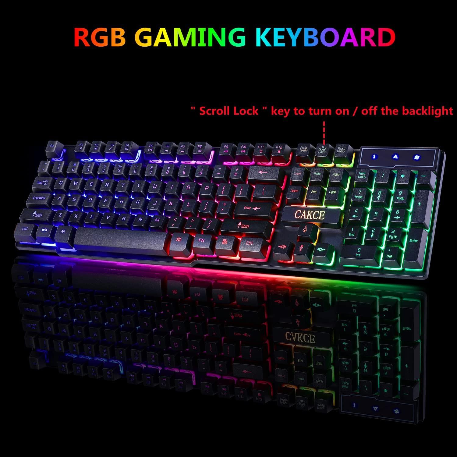 Combo Teclado Gaming RGB y Ratón Cakce USB Retroiluminado