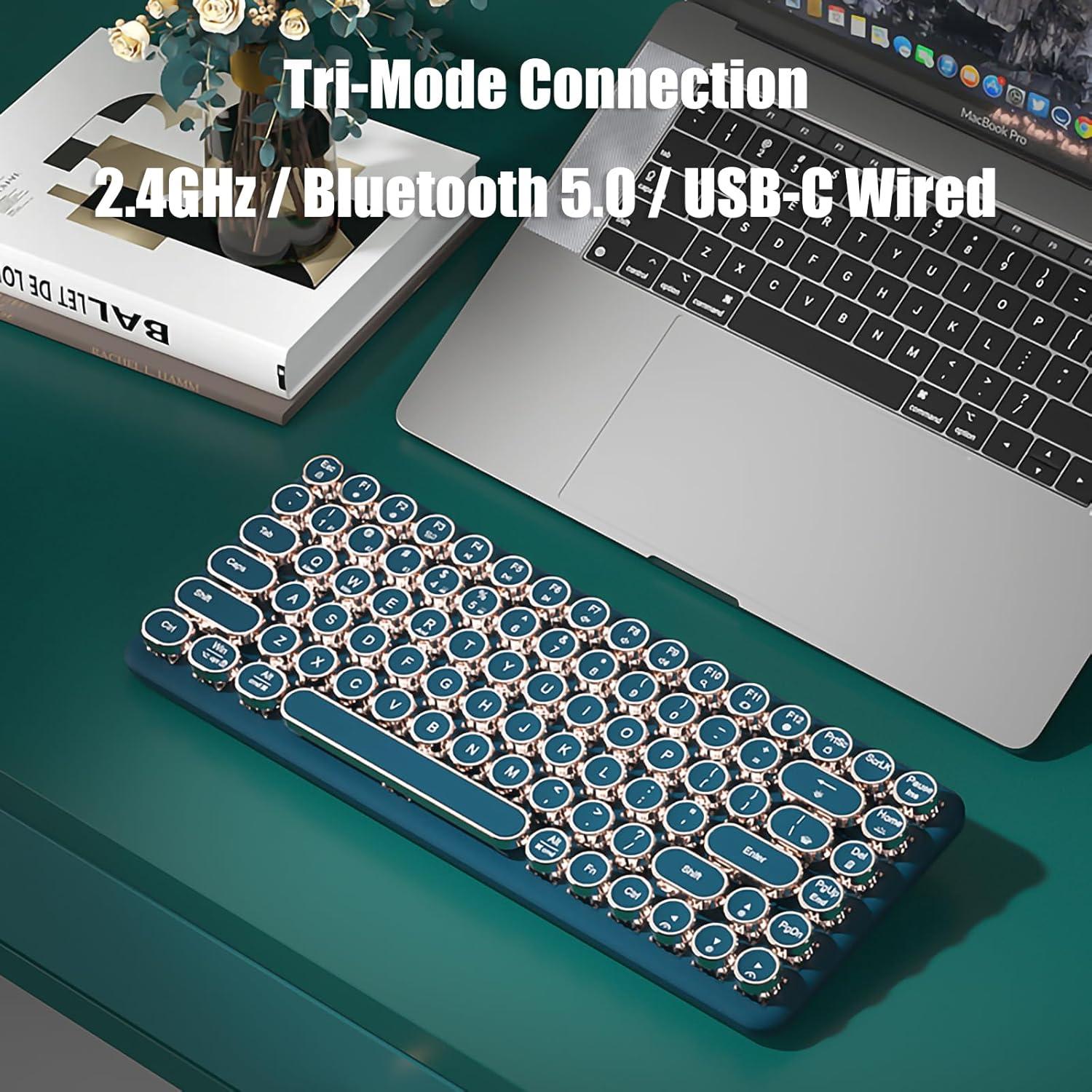 Teclado Mecánico Inalámbrico TISHLED G502 Retro LED 84 Teclas