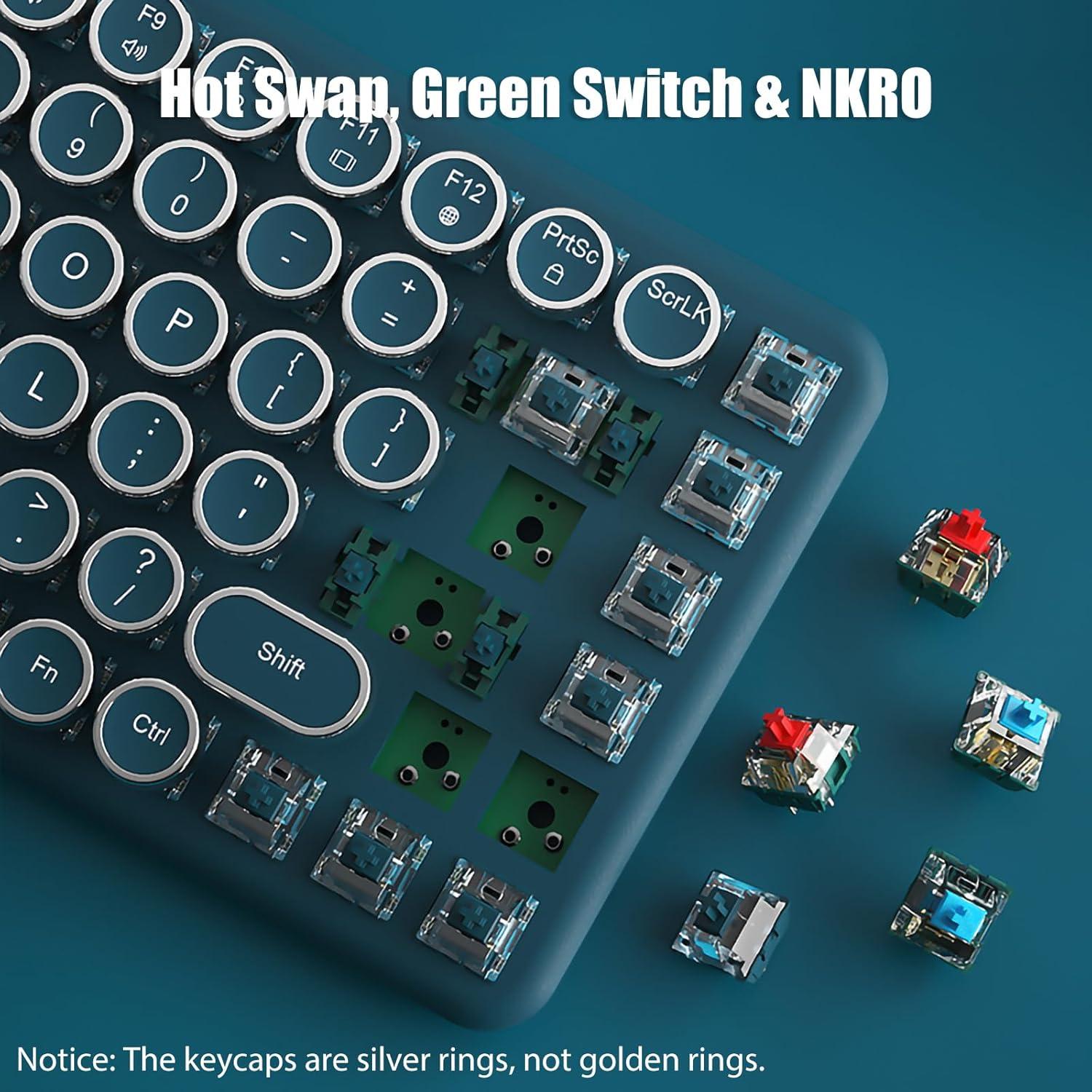 Teclado Mecánico Inalámbrico TISHLED G502 Retro LED 84 Teclas