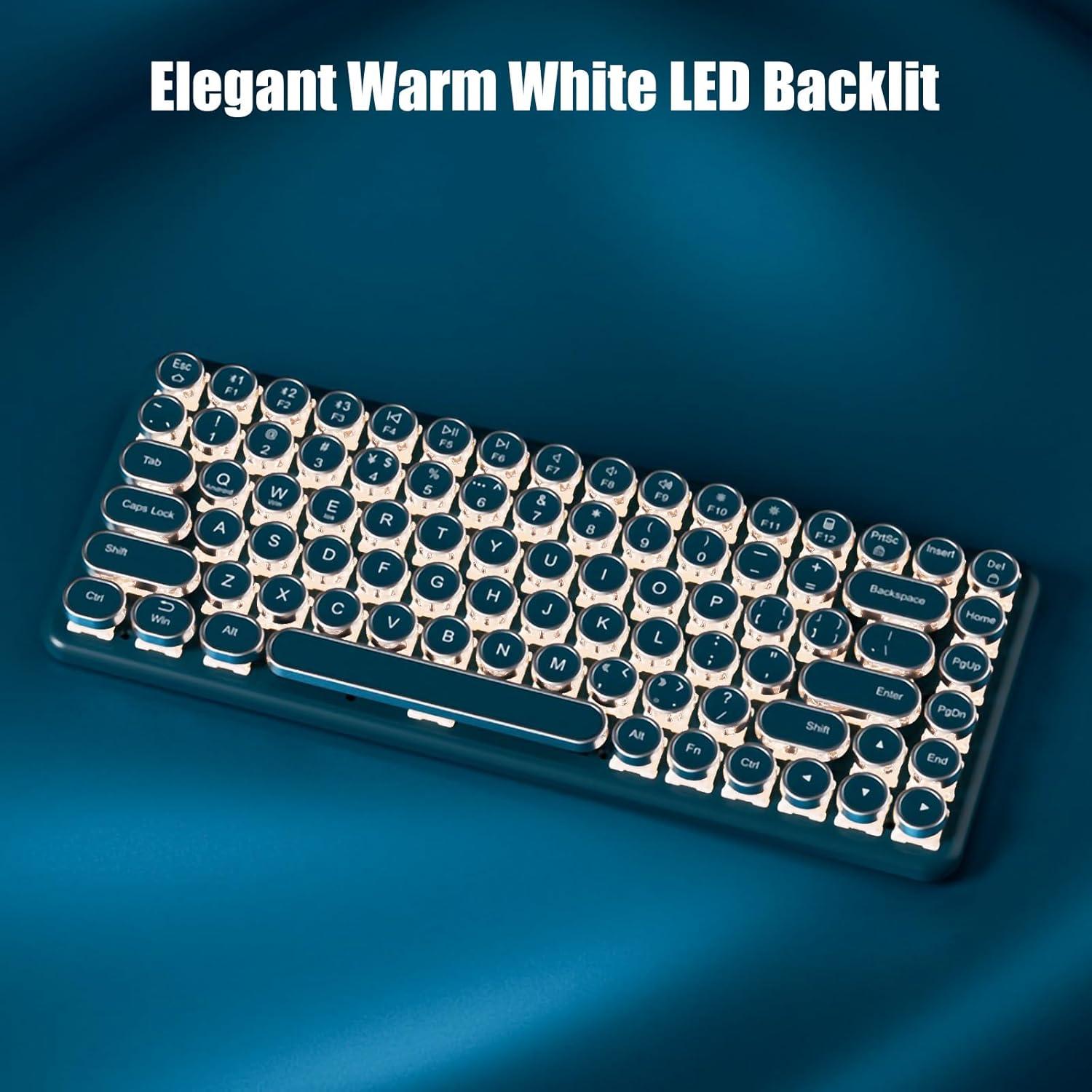 Teclado Mecánico Inalámbrico TISHLED G502 Retro LED 84 Teclas