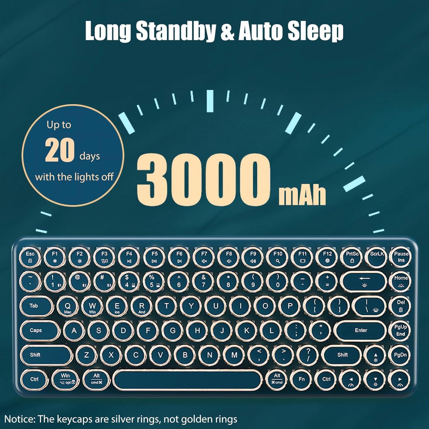 Teclado Mecánico Inalámbrico TISHLED G502 Retro LED 84 Teclas