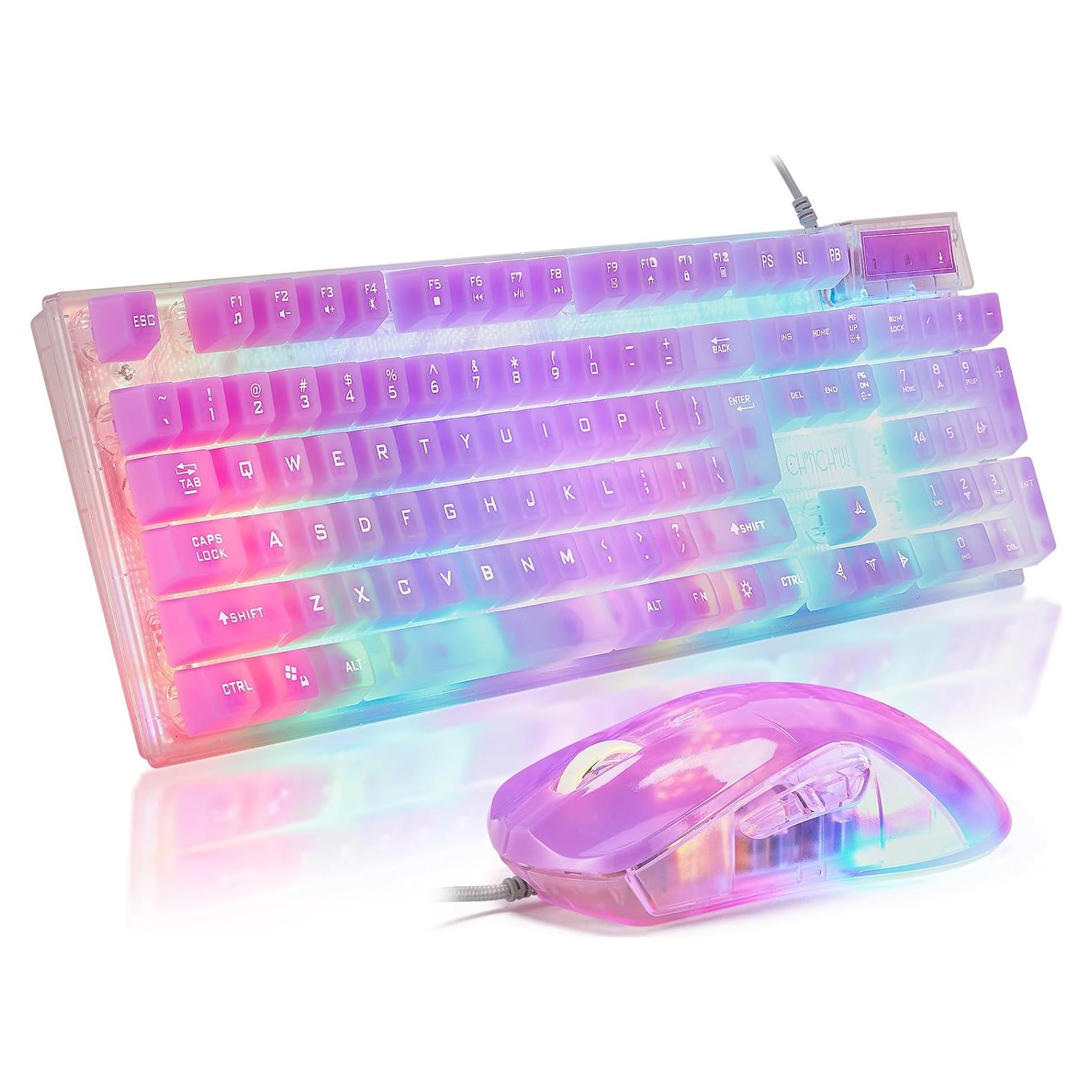 Combo Teclado y Ratón Gaming CHONCHOW RGB 104 Teclas USB