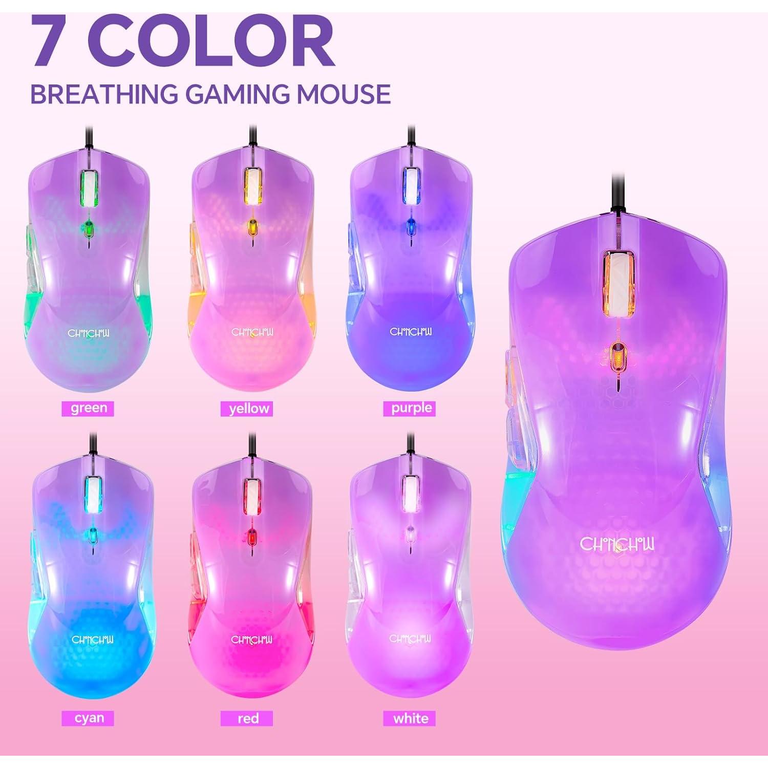 Combo Teclado y Ratón Gaming CHONCHOW RGB 104 Teclas USB