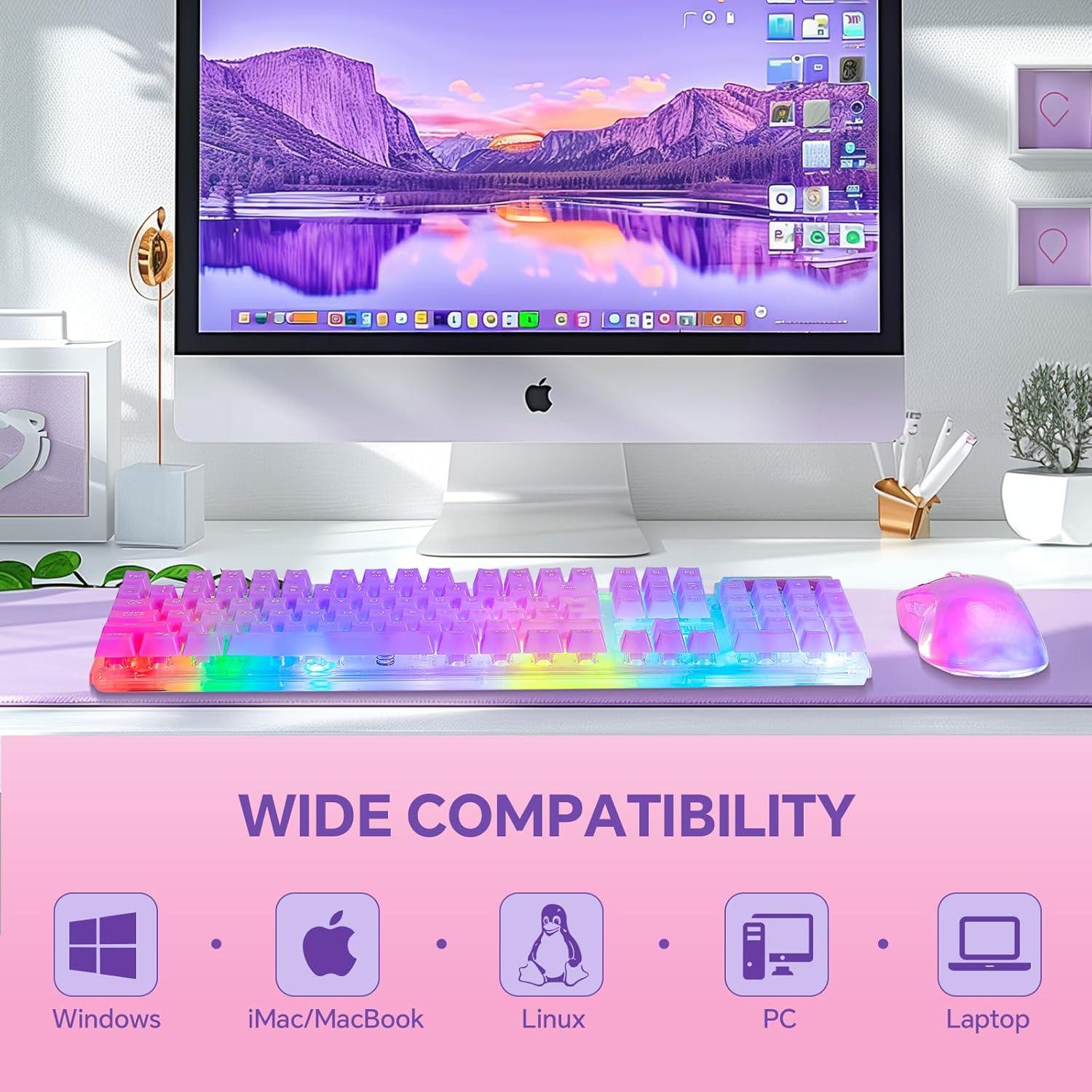 Combo Teclado y Ratón Gaming CHONCHOW RGB 104 Teclas USB