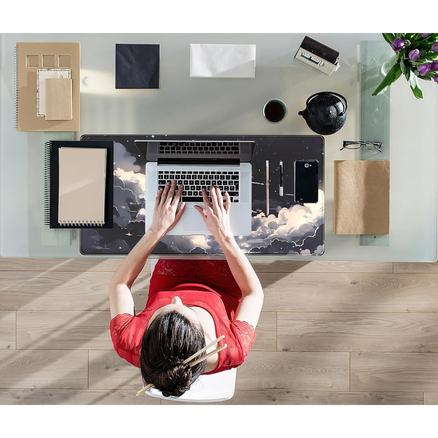 Alfombrilla de Escritorio XXL Mechanical Cattle Nube Negra 80x40cm