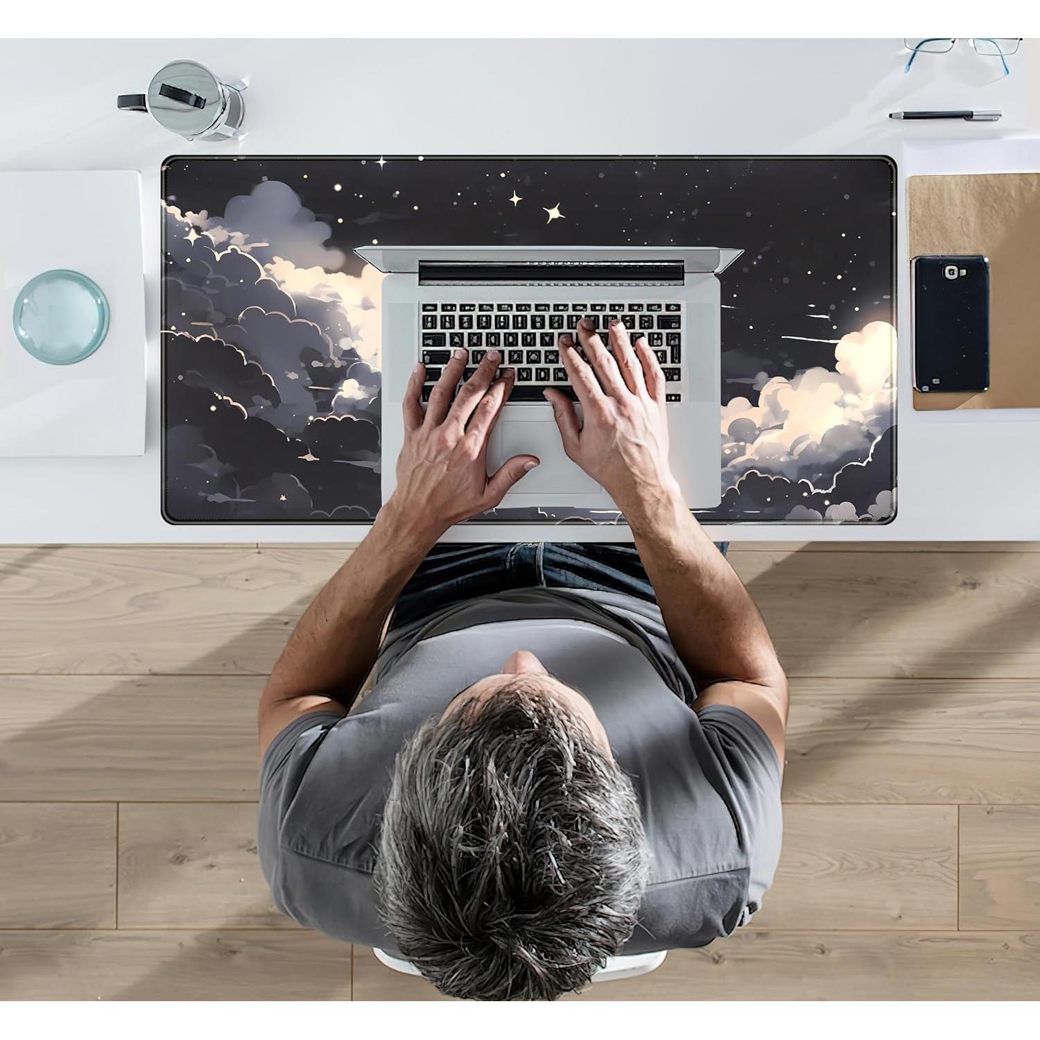 Alfombrilla de Escritorio XXL Mechanical Cattle Nube Negra 80x40cm