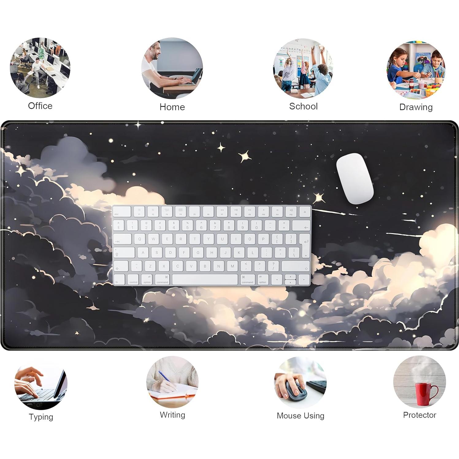 Alfombrilla de Escritorio XXL Mechanical Cattle Nube Negra 80x40cm