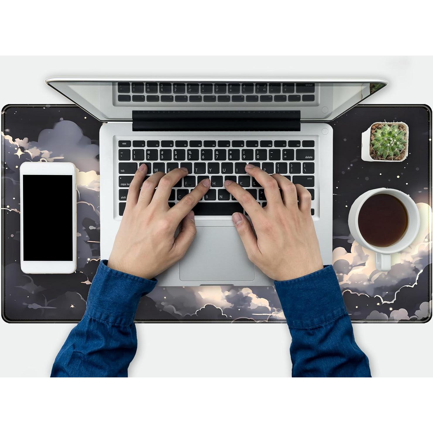 Alfombrilla de Escritorio XXL Mechanical Cattle Nube Negra 80x40cm