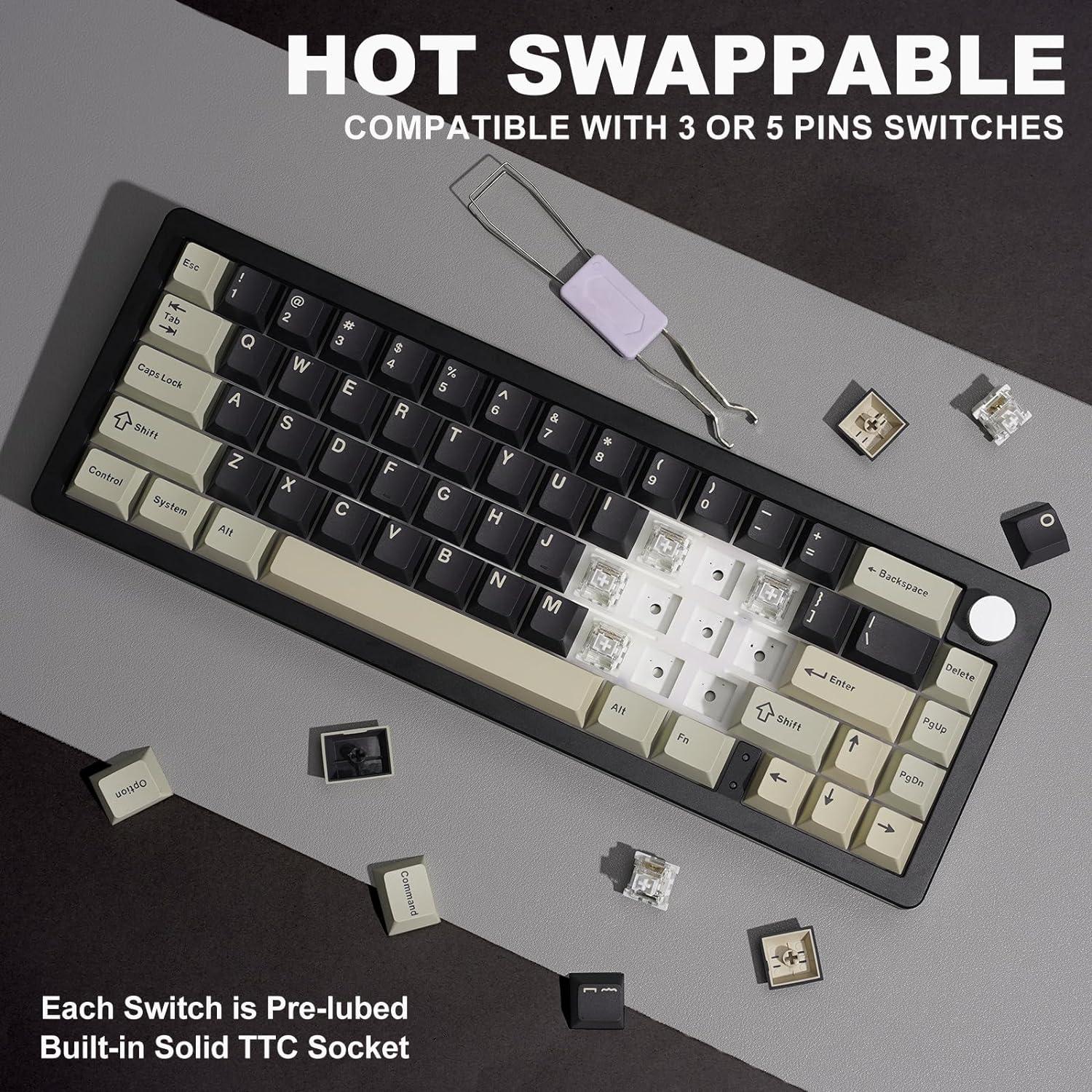 Teclado Mecánico Inalámbrico YUNZII AL66 66 Teclas RGB