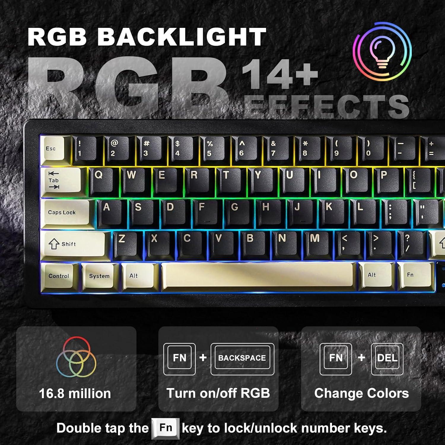 Teclado Mecánico Inalámbrico YUNZII AL66 66 Teclas RGB