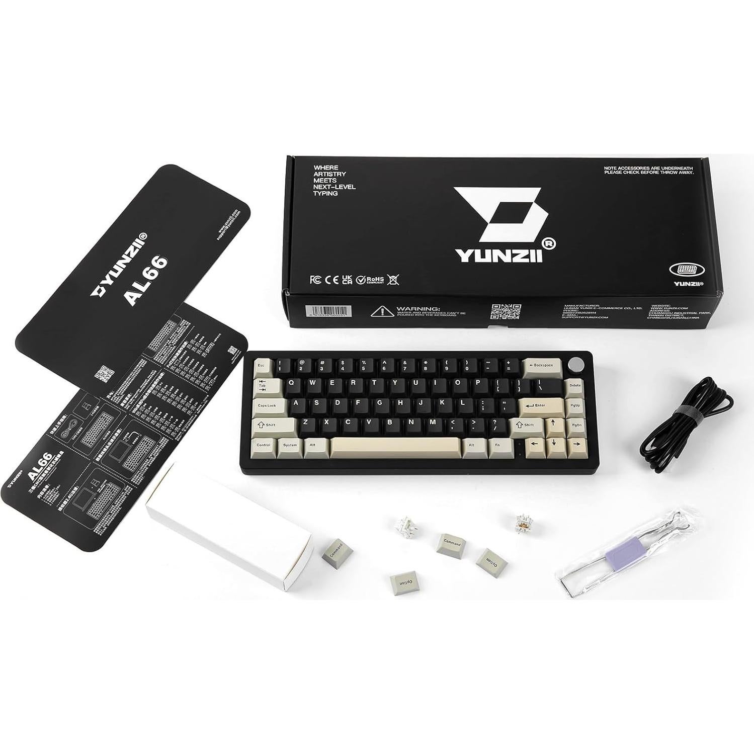 Teclado Mecánico Inalámbrico YUNZII AL66 66 Teclas RGB