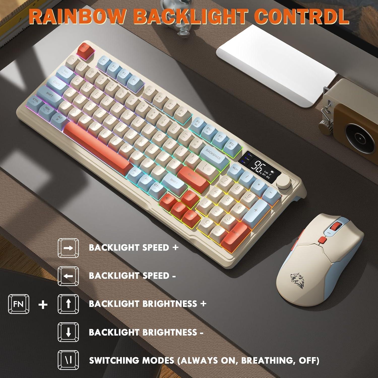 Teclado y Ratón Inalámbricos ZIYOU LANG T96 RGB 4000 DPI