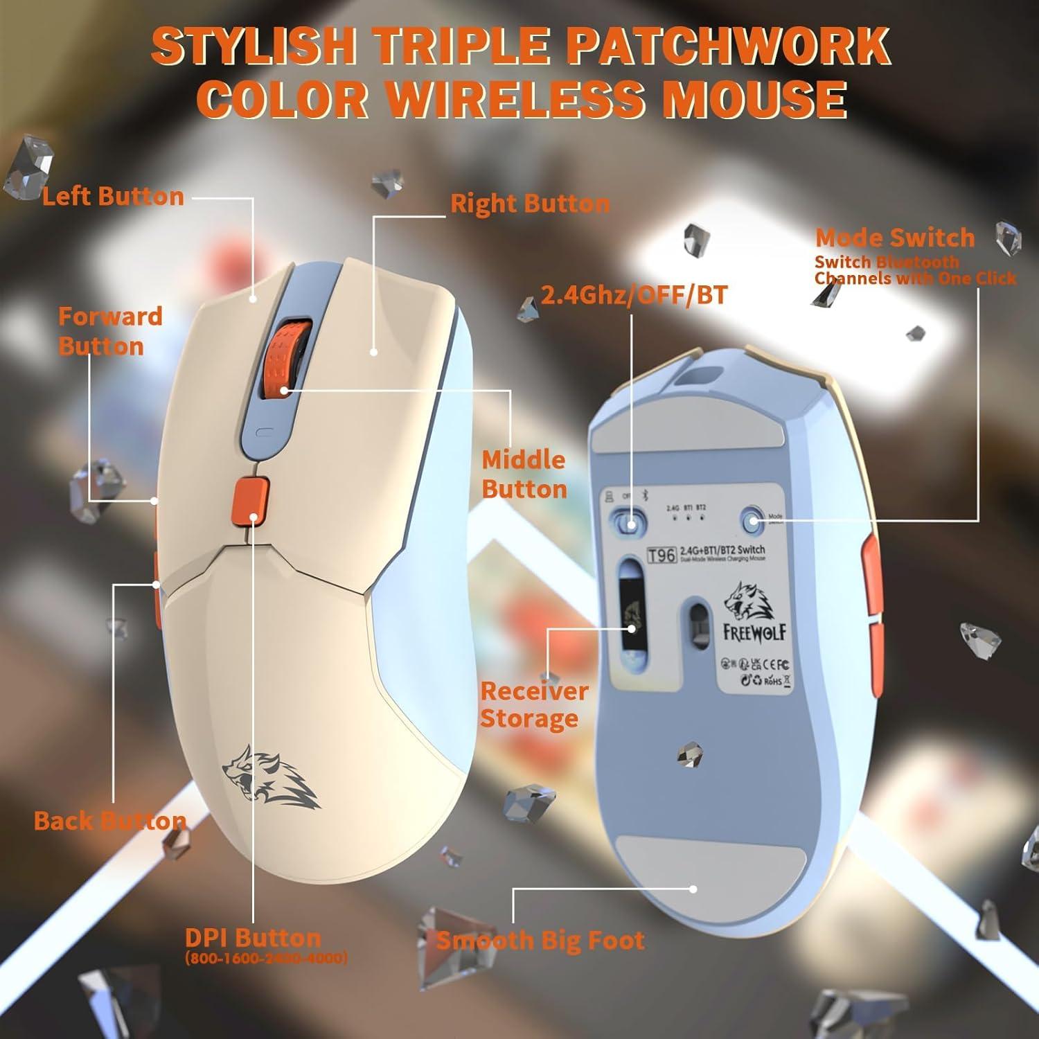 Teclado y Ratón Inalámbricos ZIYOU LANG T96 RGB 4000 DPI