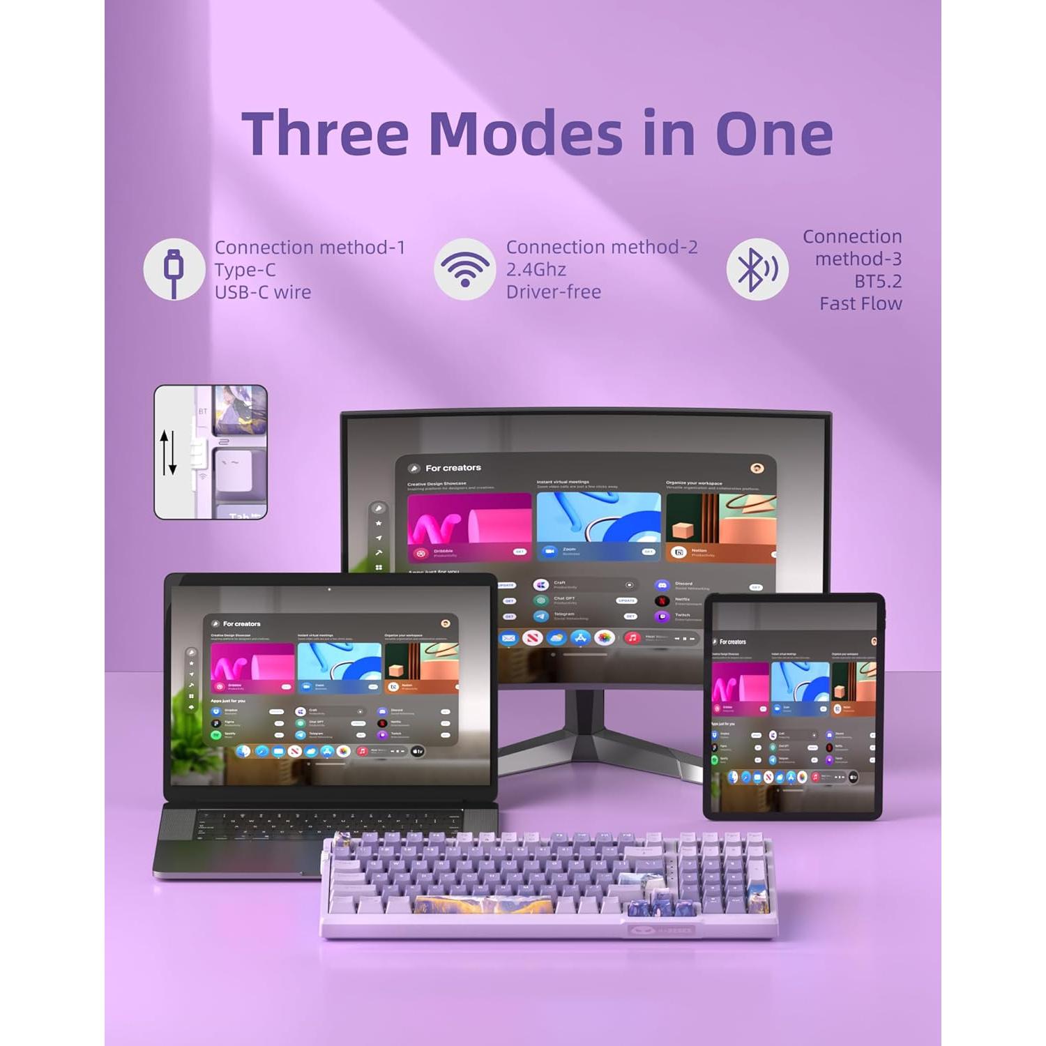 Teclado Mecánico Gamer Inalámbrico MageGee SKY98 96% RGB