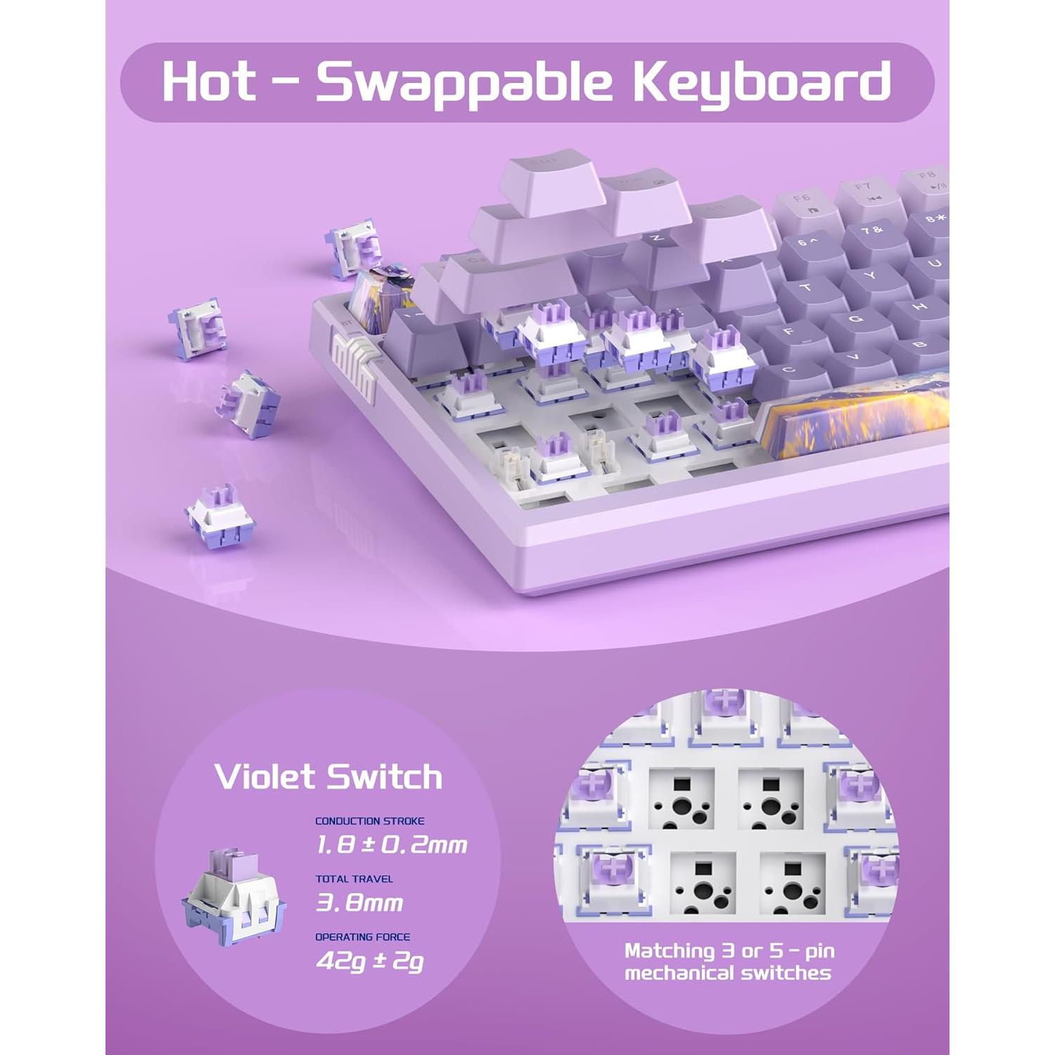 Teclado Mecánico Gamer Inalámbrico MageGee SKY98 96% RGB