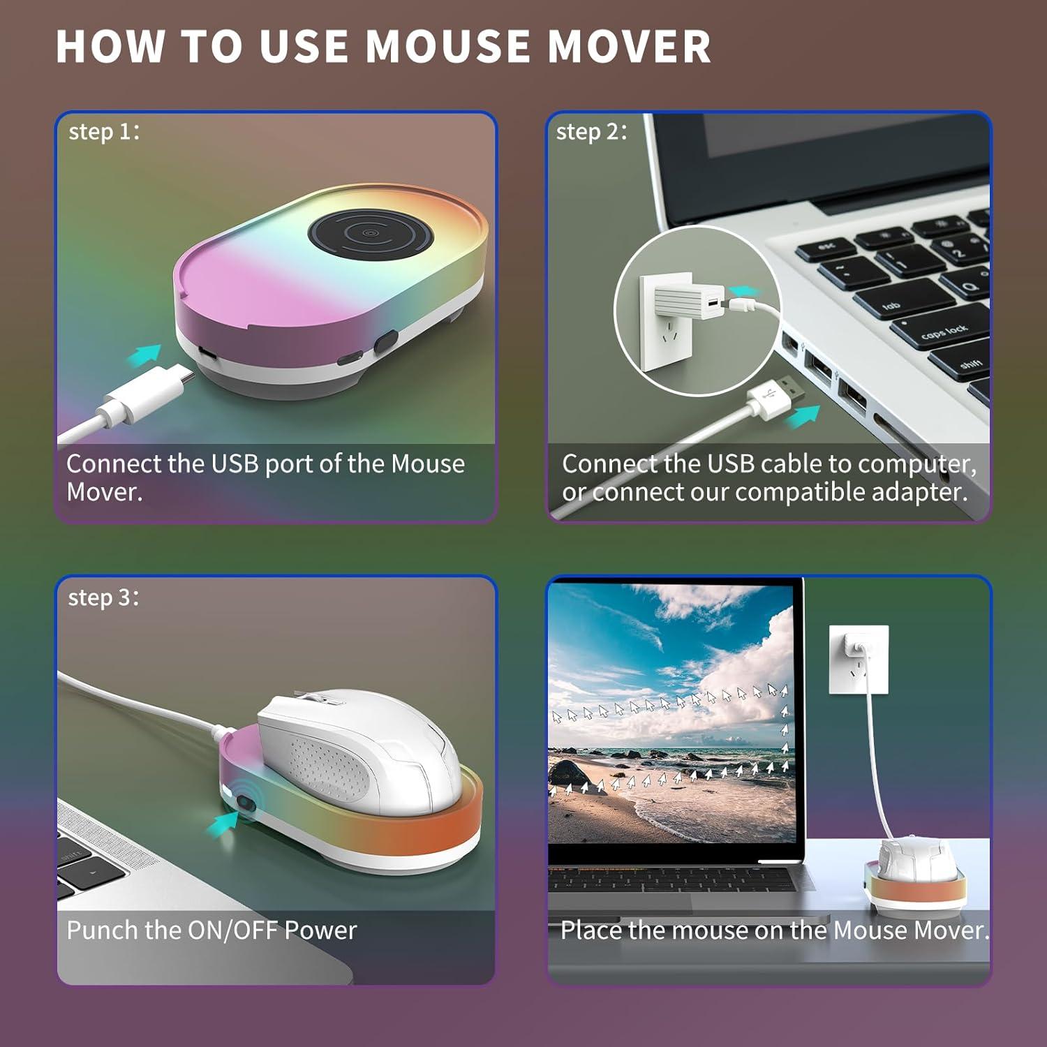 Mouse Jiggler Ergopollo M1 Indetectable USB 209g Arcoíris