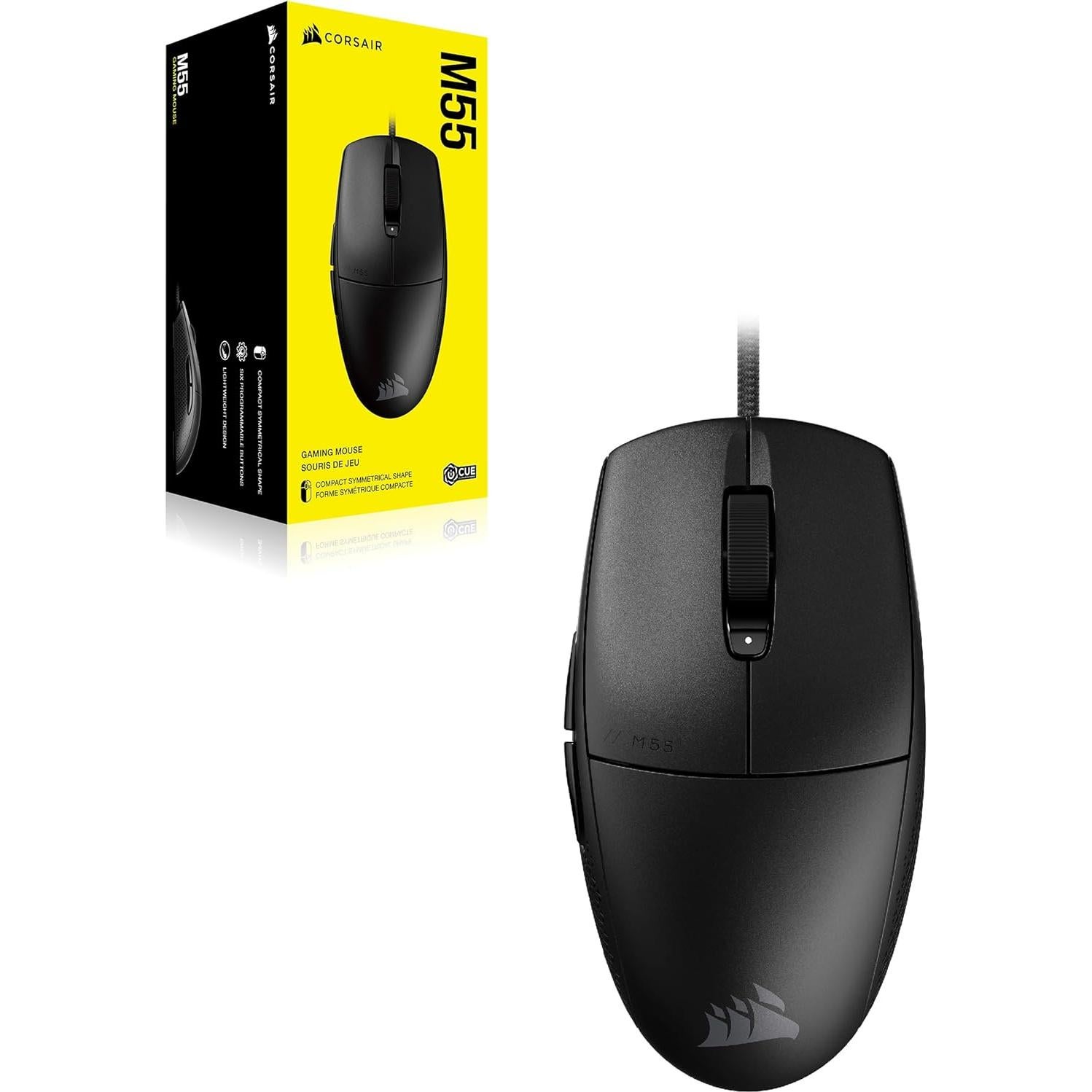Corsair M55 Ratón Gaming Ligero con Cable 16000 DPI Negro