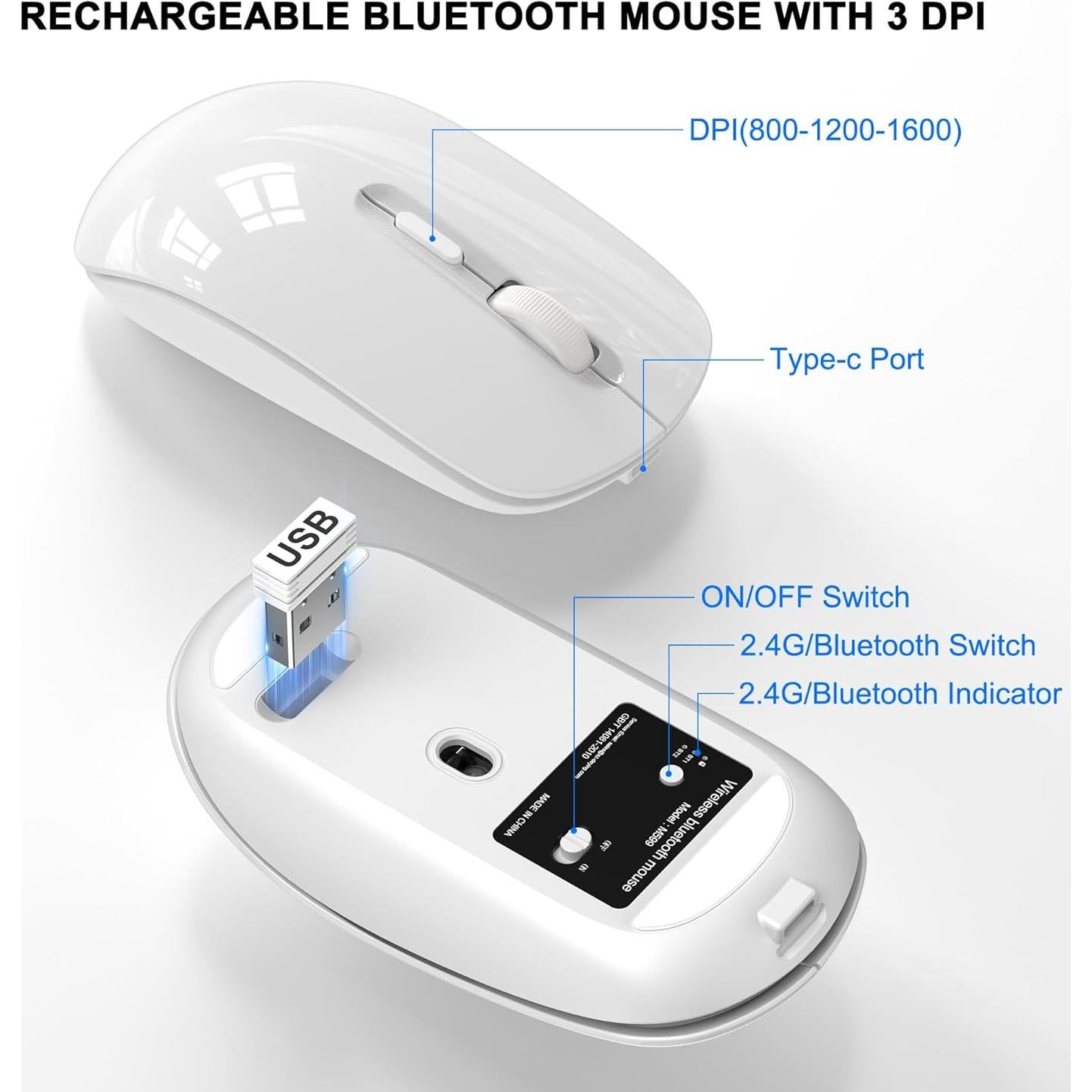 Combo Teclado y Ratón Inalámbricos ULSOU para Mac - Recargables