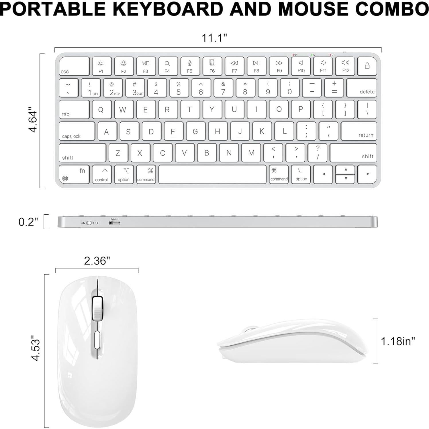 Combo Teclado y Ratón Inalámbricos ULSOU para Mac - Recargables