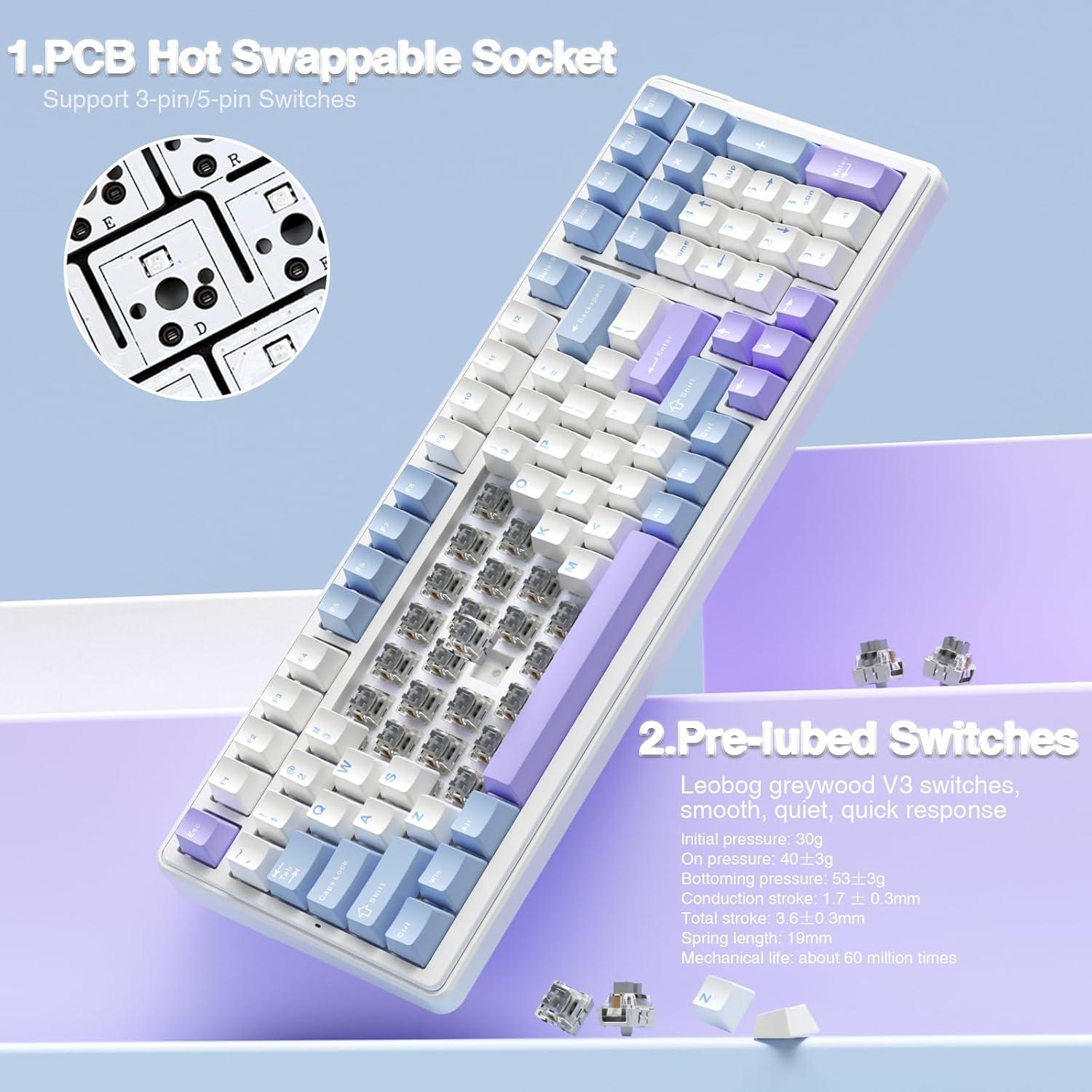 Combo Teclado Mecánico Inalámbrico AULA F99 + Ratón Gaming SC580X