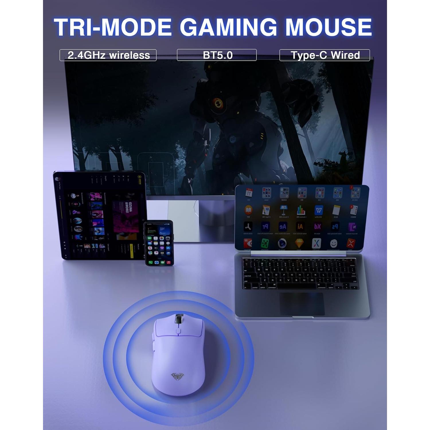 Combo Teclado Mecánico Inalámbrico AULA F99 + Ratón Gaming SC580X