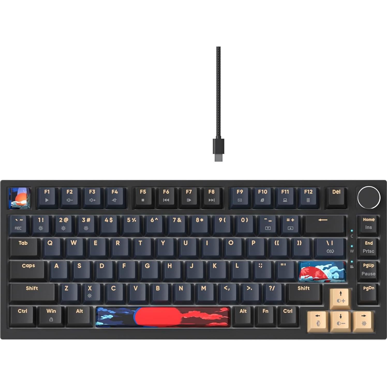 Teclado Mecánico Gaming Fogruaden 75% RGB Intercambiable Rojo