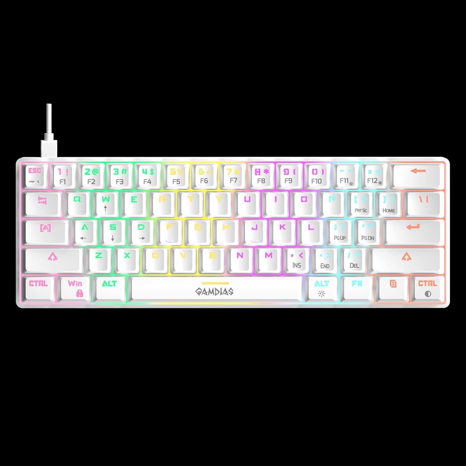 Combo Teclado Mecánico GAMDIAS Hermes E4 RGB + Ratón Ergonómico 12800 DPI + Alfombrilla Extendida