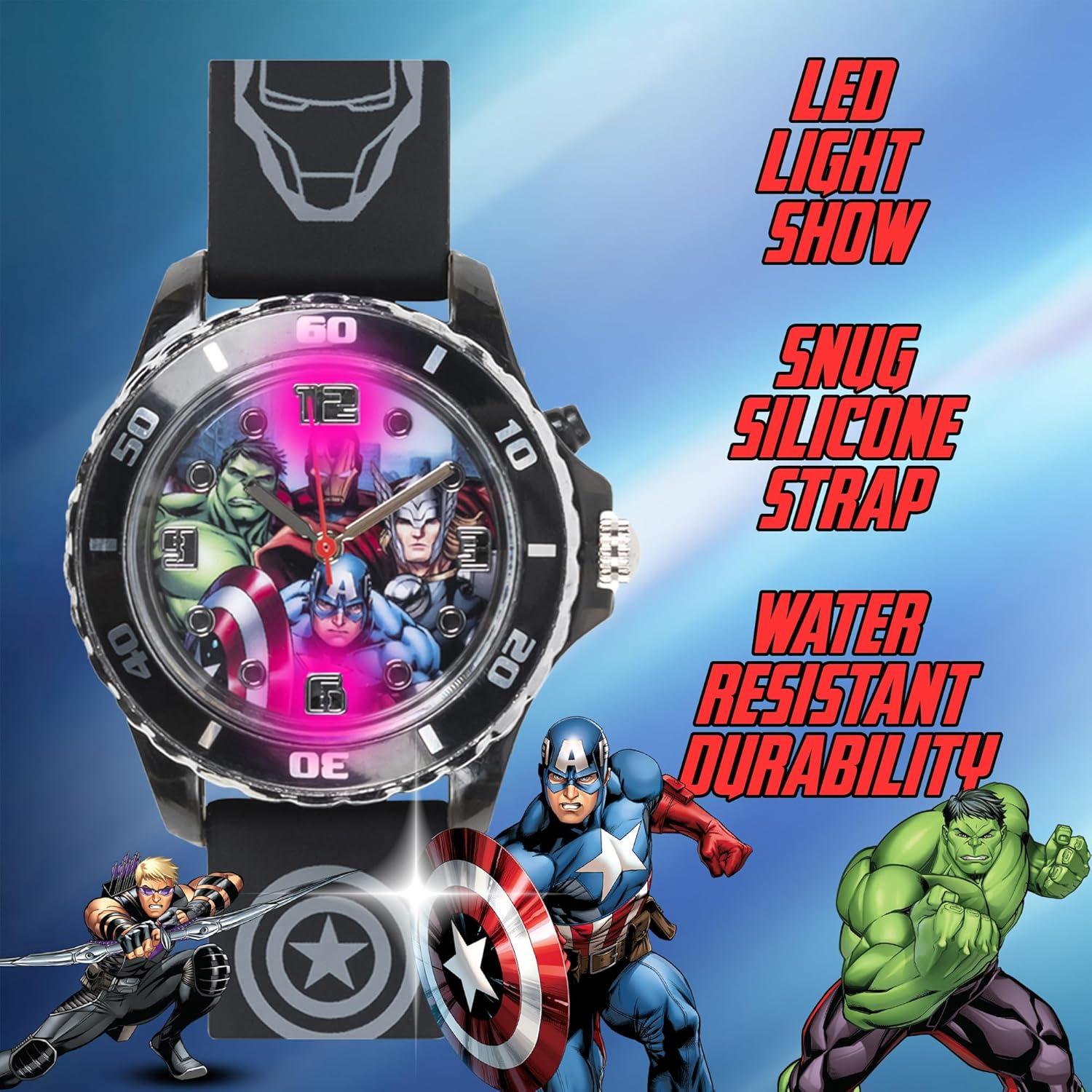 Reloj Analógico de Cuarzo Niños Marvel Avengers LED Negro