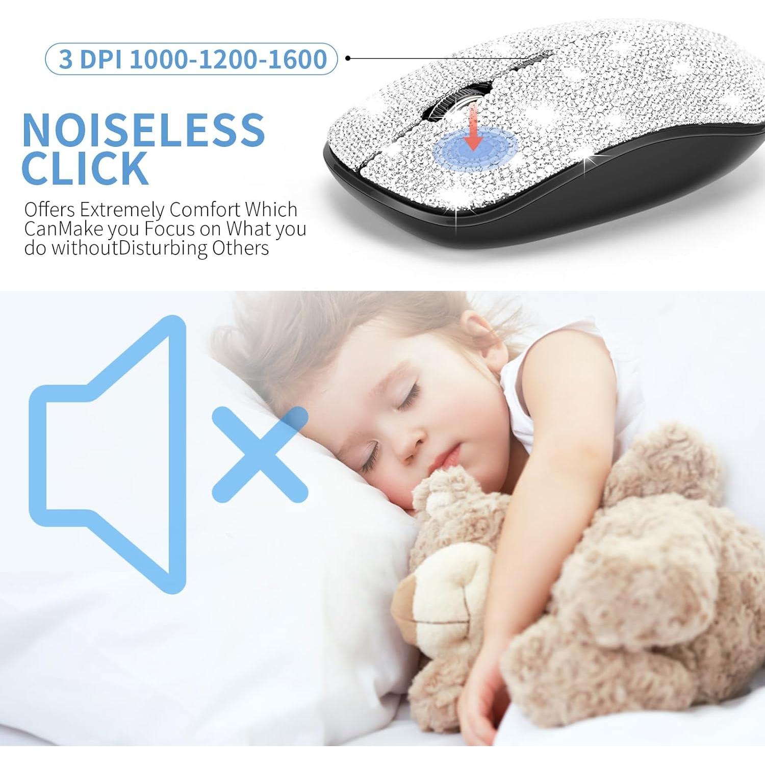 Teclado y Ratón Inalámbricos Fonicer Plata Brillantes 2.4G