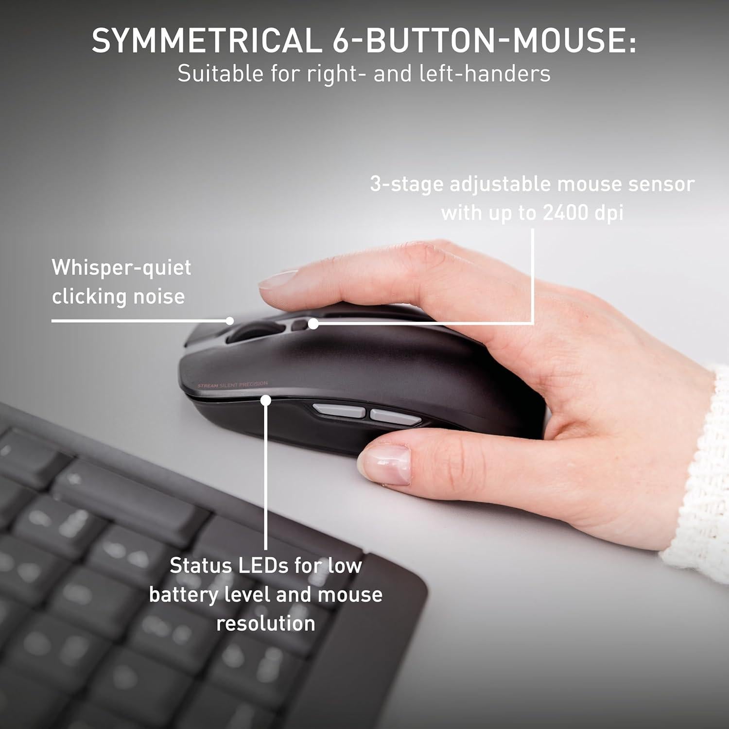 Combo Teclado y Ratón Inalámbrico CHERRY Stream - Negro