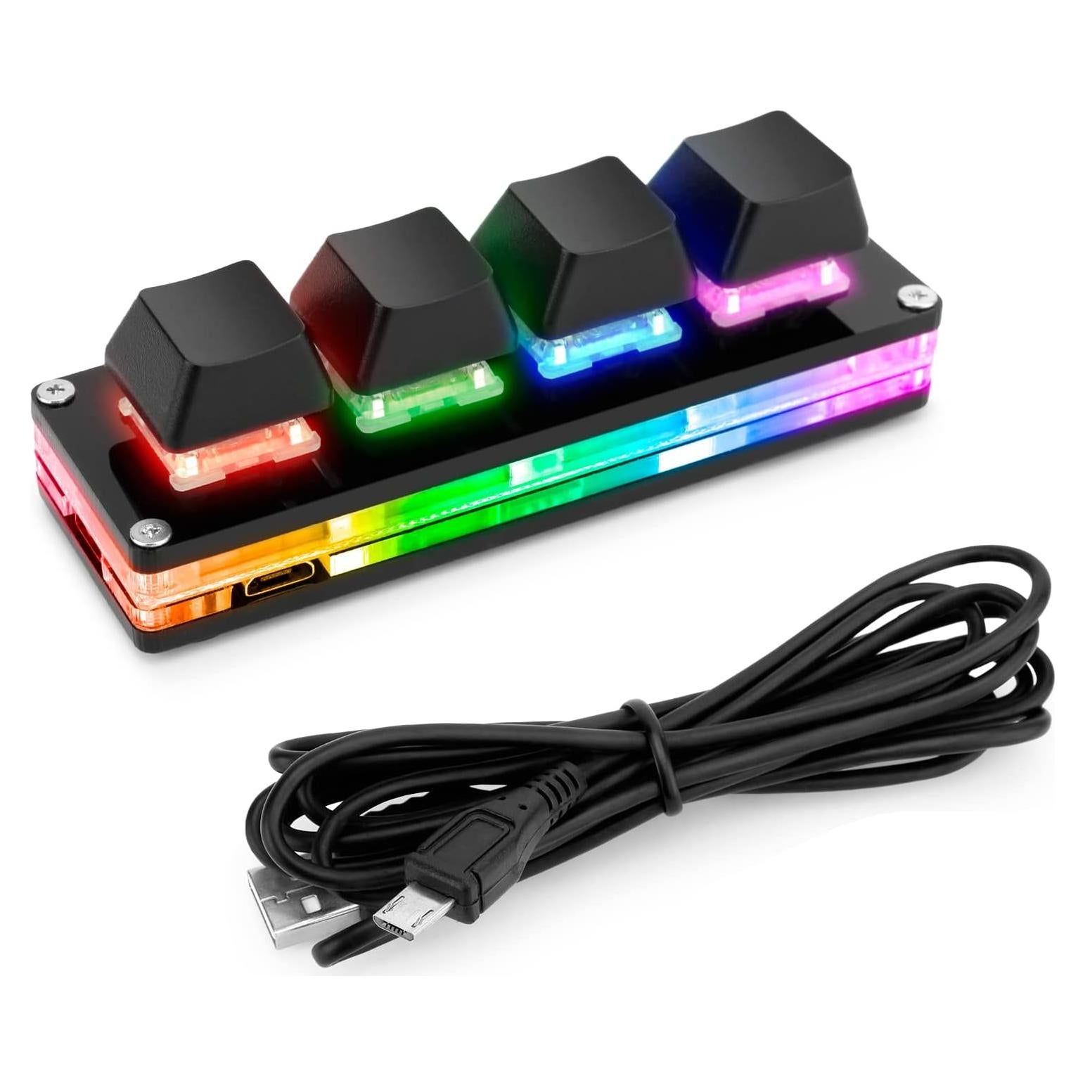 Teclado Mecánico Gaming Ecarke Mini 4 Teclas USB-C RGB