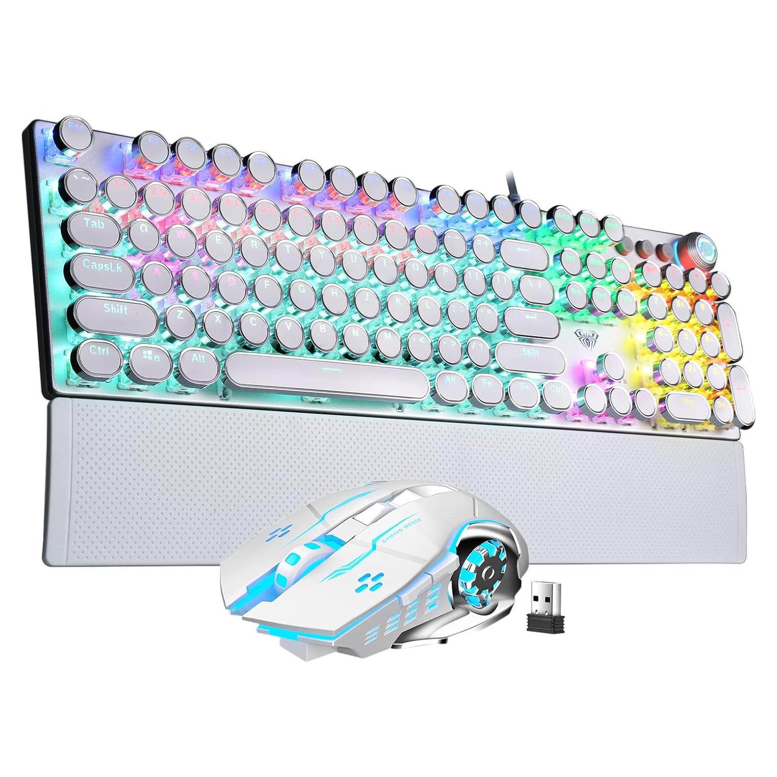 Combo Teclado Mecánico AULA F2088 y Ratón Inalámbrico SC100