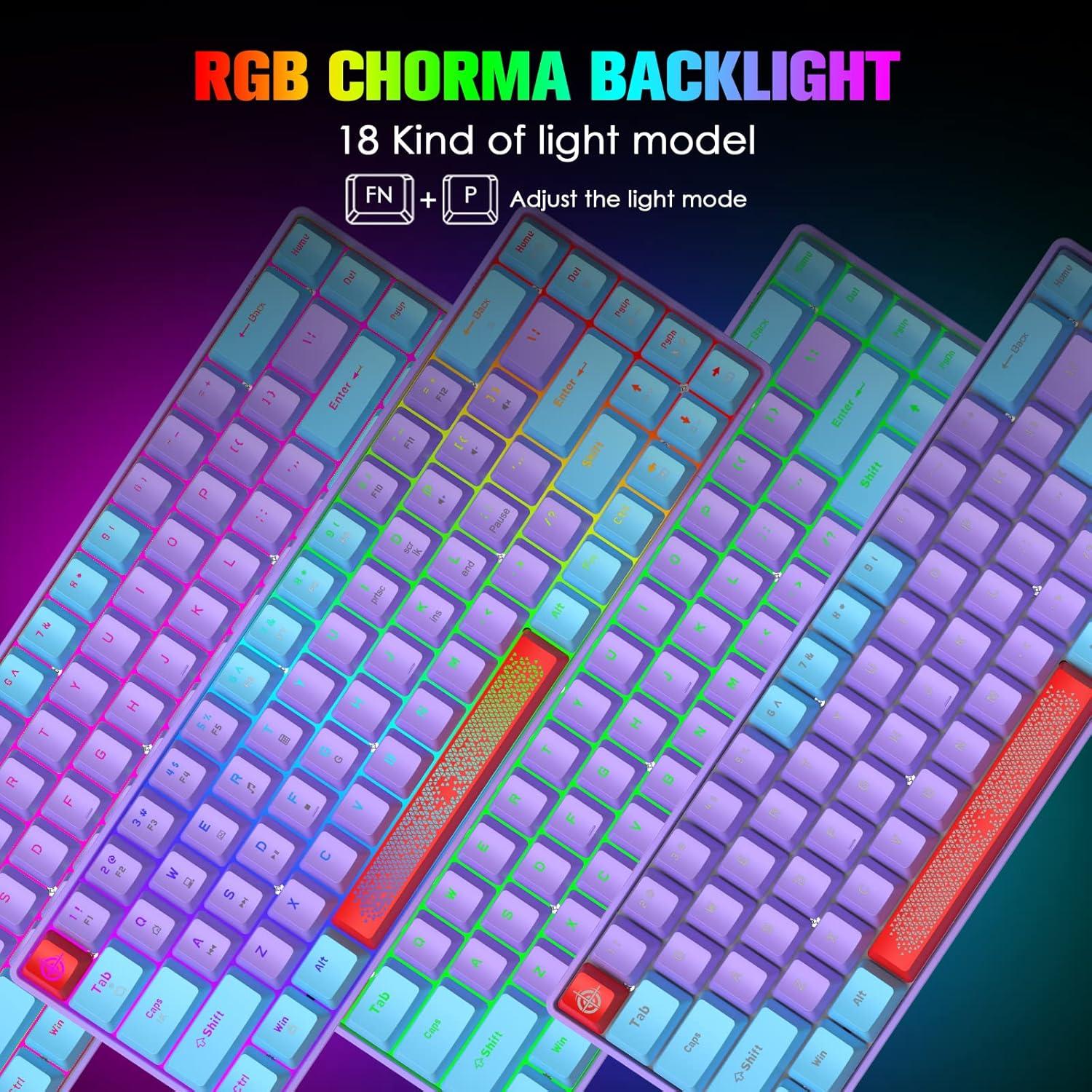 Teclado Mecánico Compacto 60% FELiCON RGB 68 Teclas Tipo C