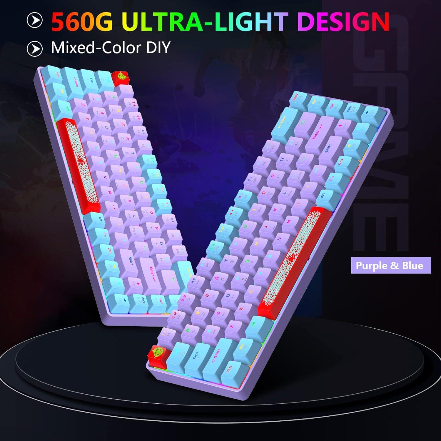 Teclado Mecánico Compacto 60% FELiCON RGB 68 Teclas Tipo C