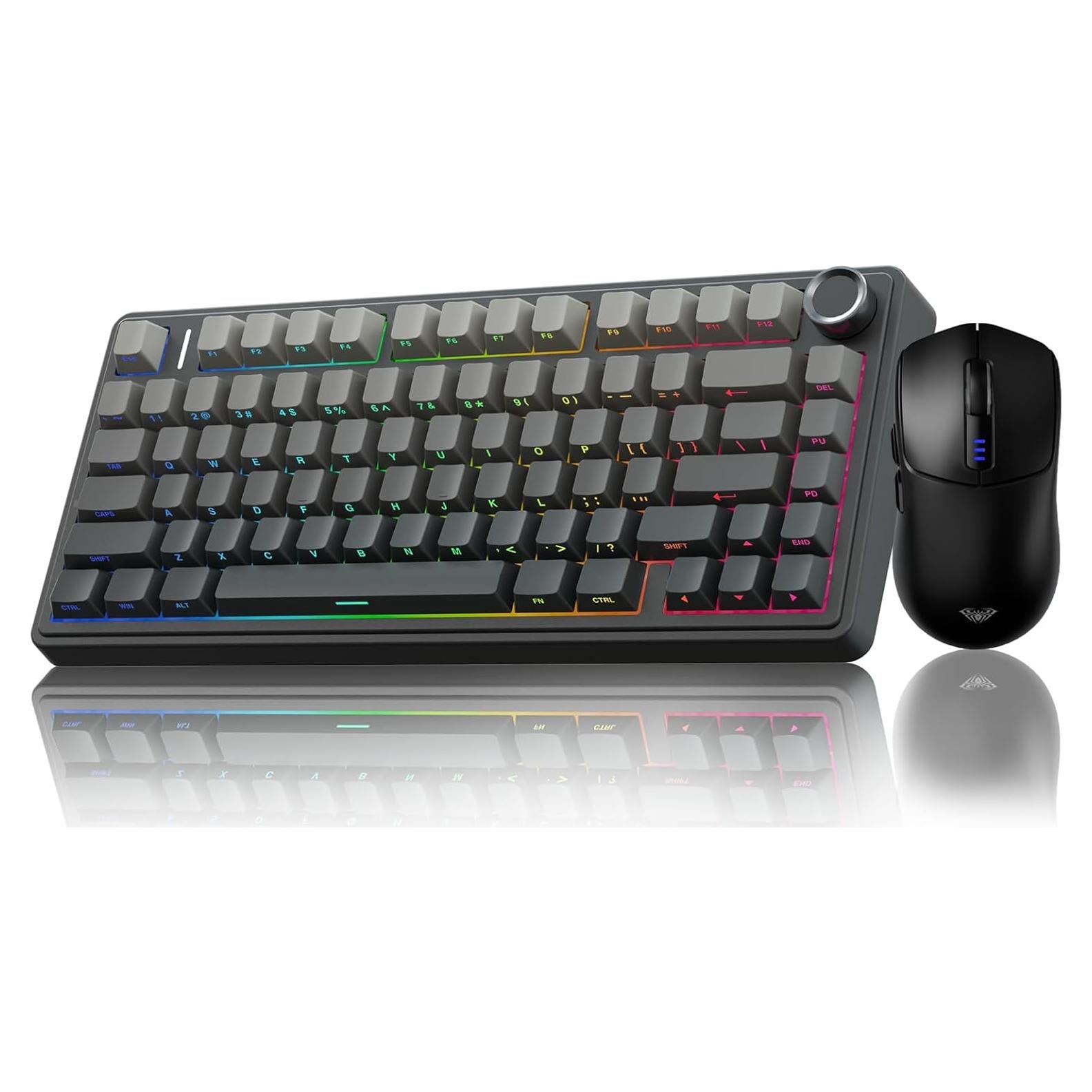 Combo Teclado Mecánico Inalámbrico AULA F75 Pro + Ratón SC580